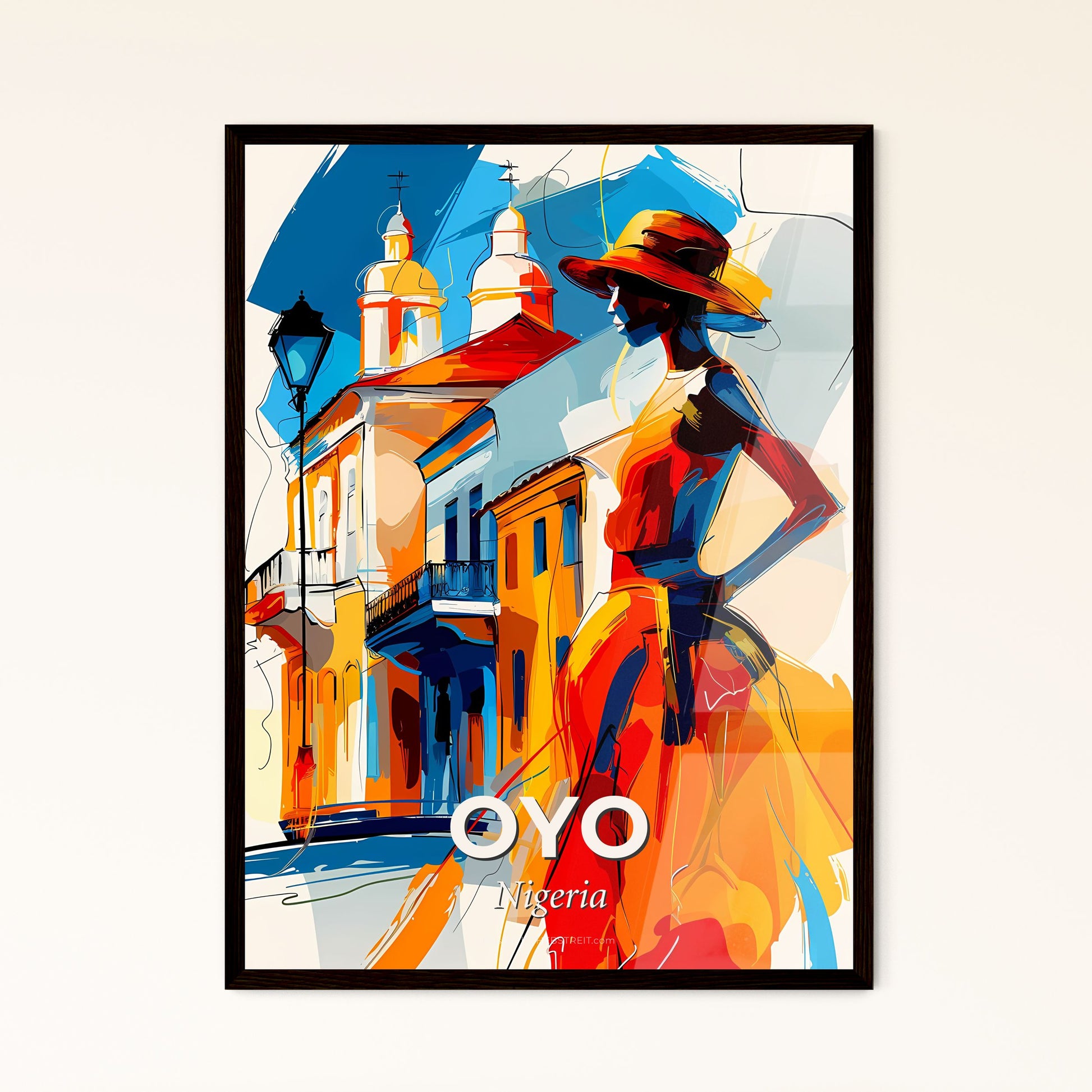 Vibrant Oyo, Nigeria - A Woman In A Hat And Dress