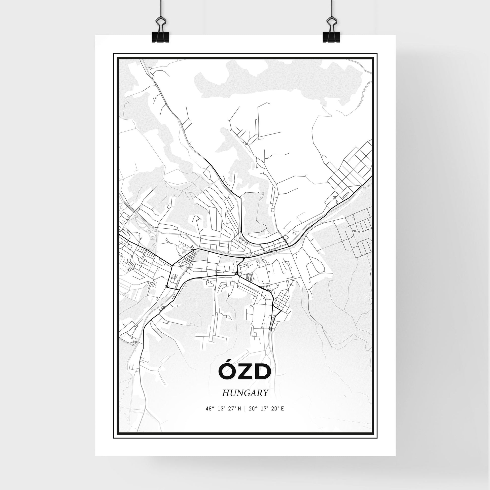 Ózd Hungary - Premium City Map Poster