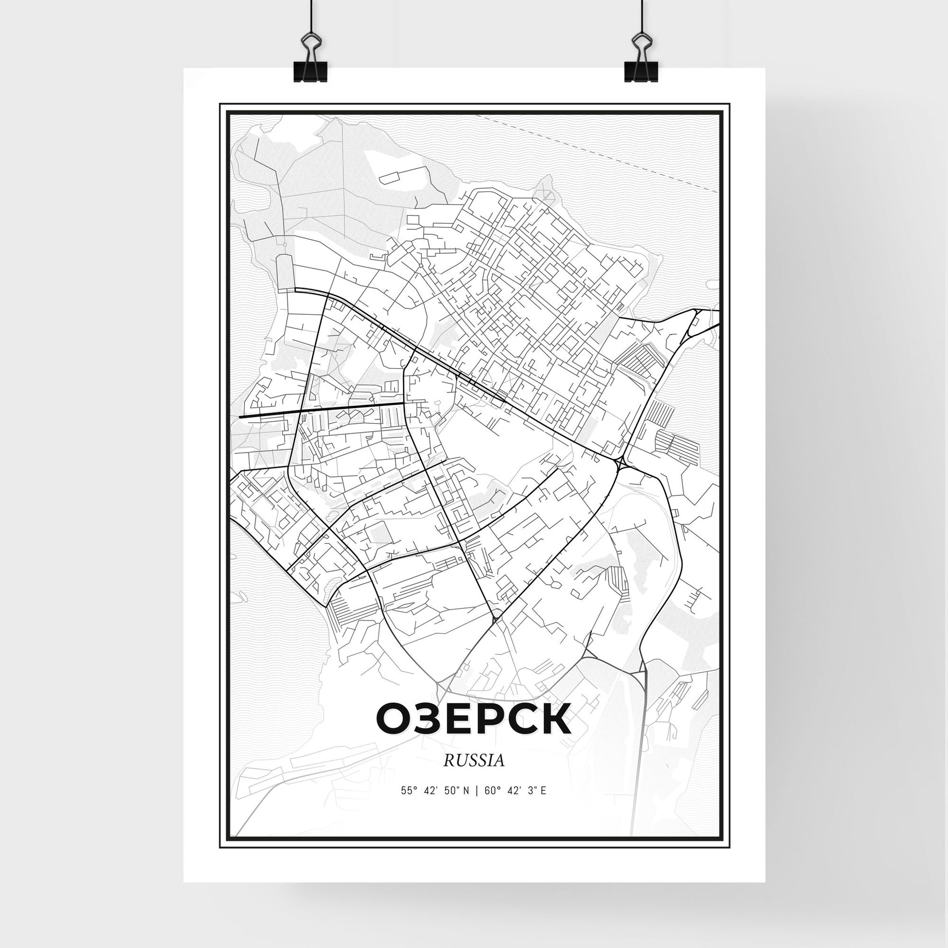 Ozyorsk Russia - Premium City Map Poster