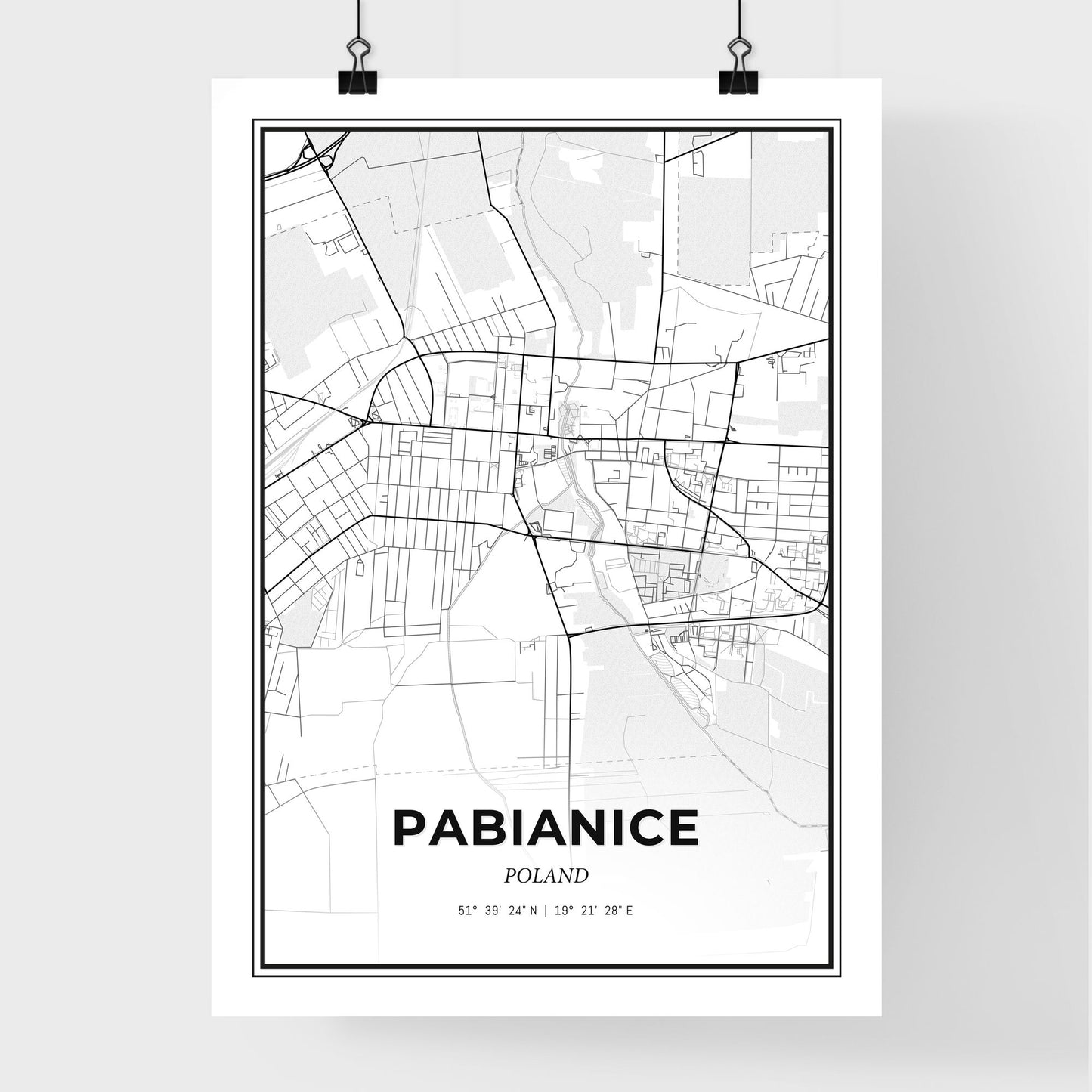 Pabianice Poland - Premium City Map Poster