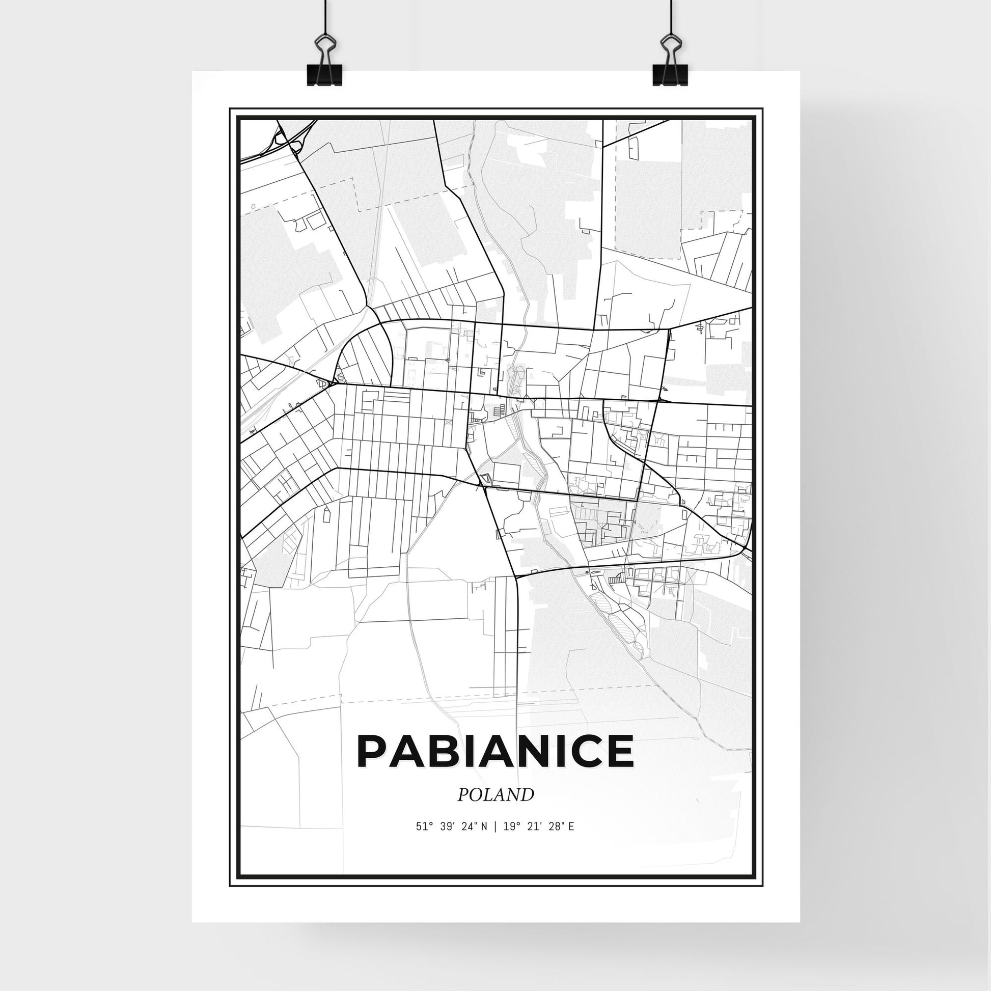 Pabianice Poland - Premium City Map Poster