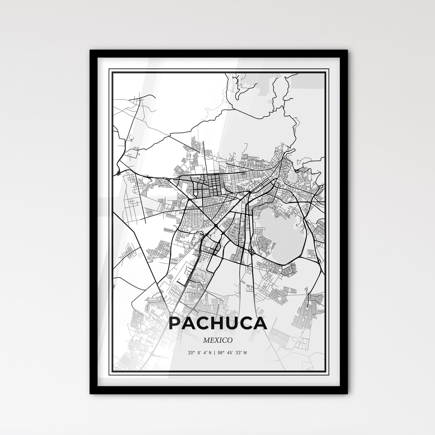 Pachuca Mexico - Scandinavian Style City Map for Modern Home Decor