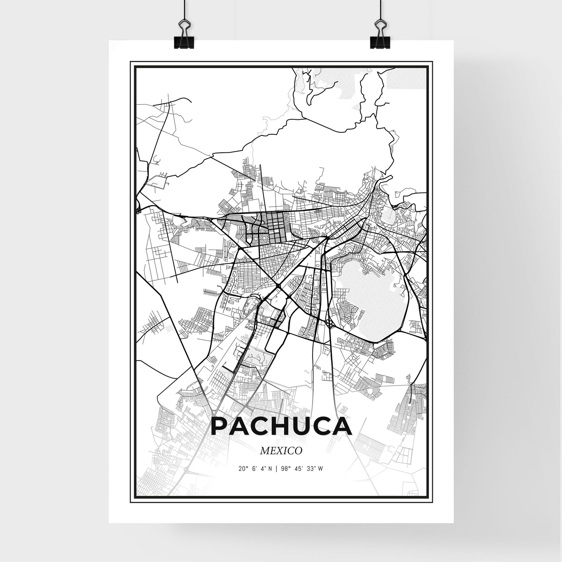 Pachuca Mexico - Premium City Map Poster