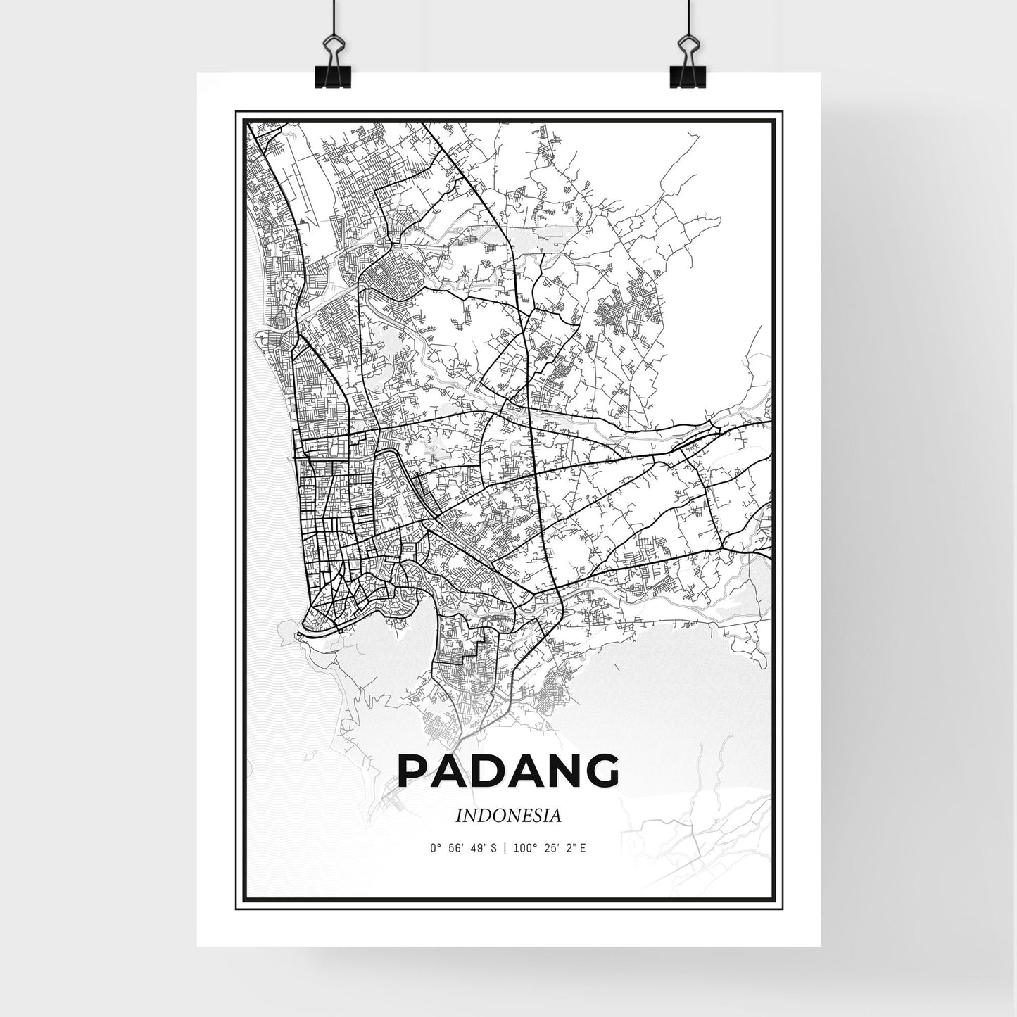 Padang Indonesia - Premium City Map Poster