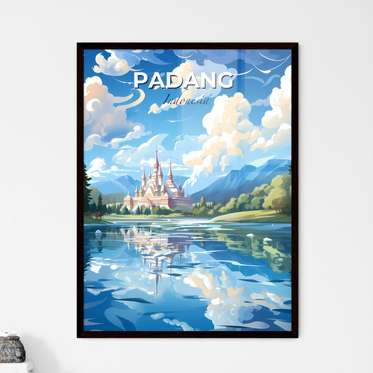 Colorful Artwork of a Lakeside Castle Skyline | Unique Indonesian Art | Abstract Cityscape Painting | Digital Print for Wall Decor Default Title