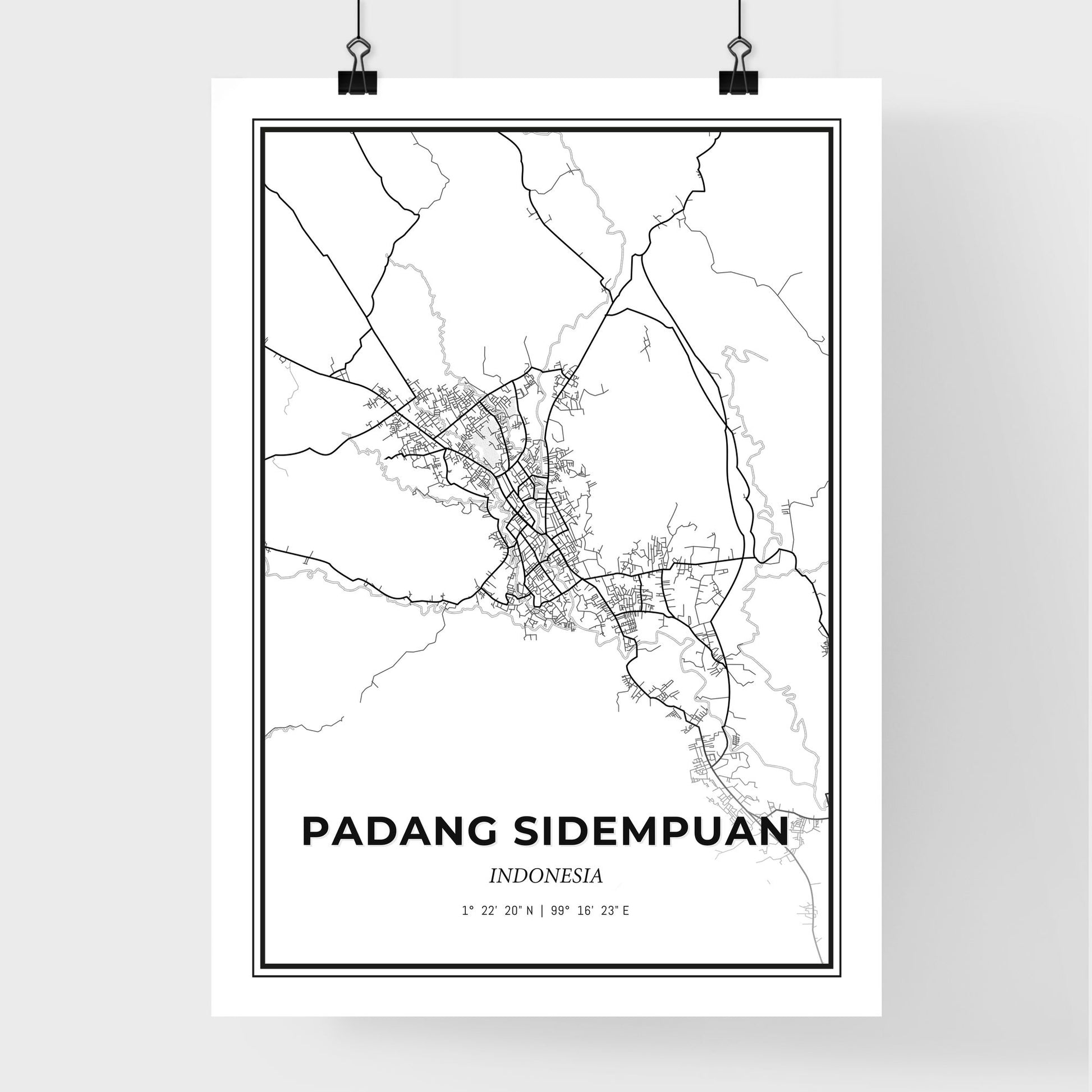 Padang Sidempuan Indonesia - Premium City Map Poster