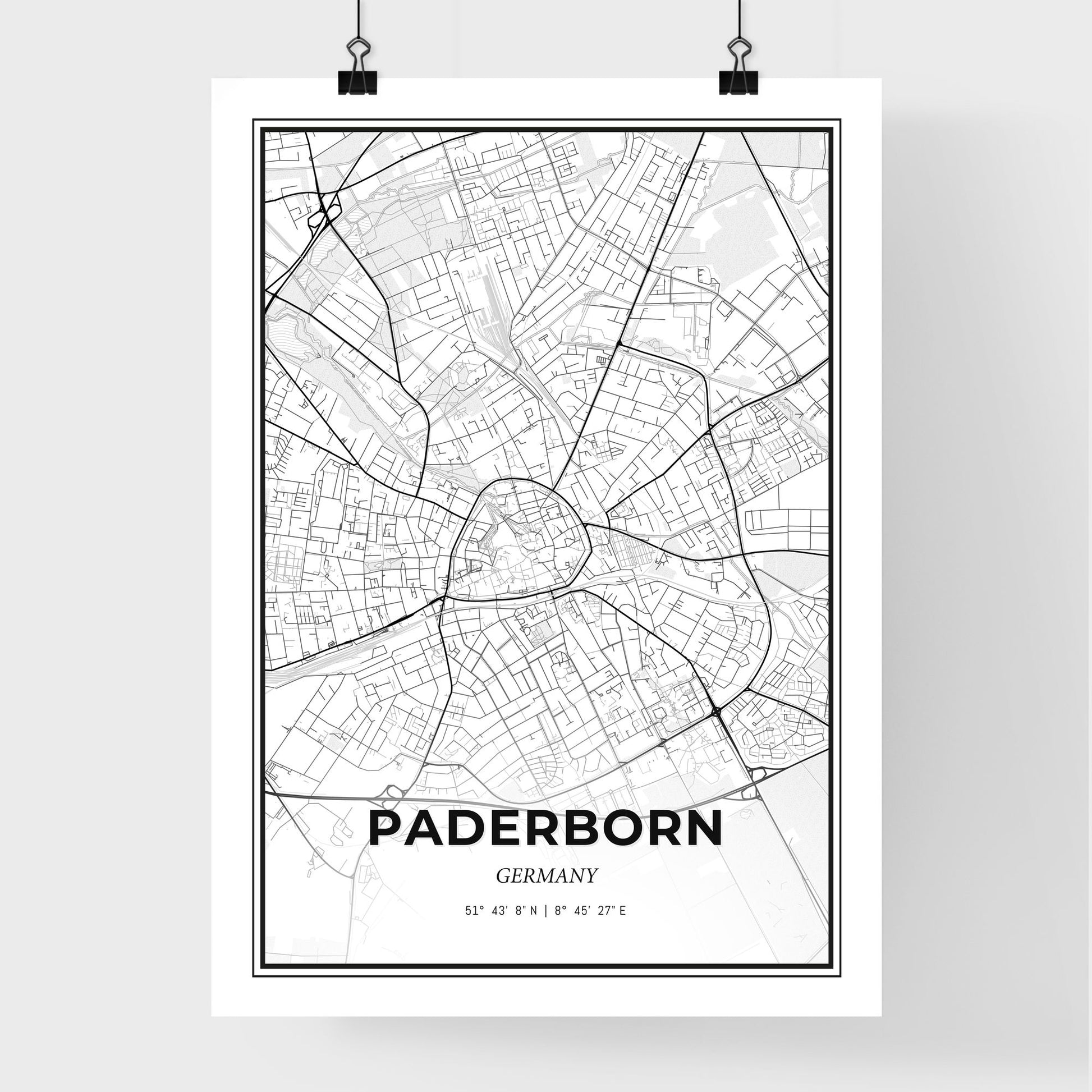 Paderborn Germany - Premium City Map Poster