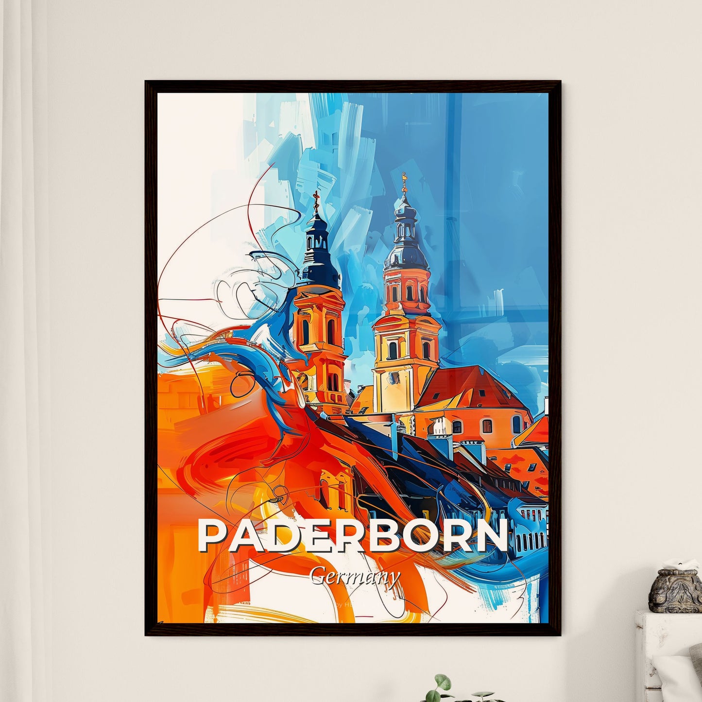 Vibrant Paderborn, Germany - A Painting Of A City