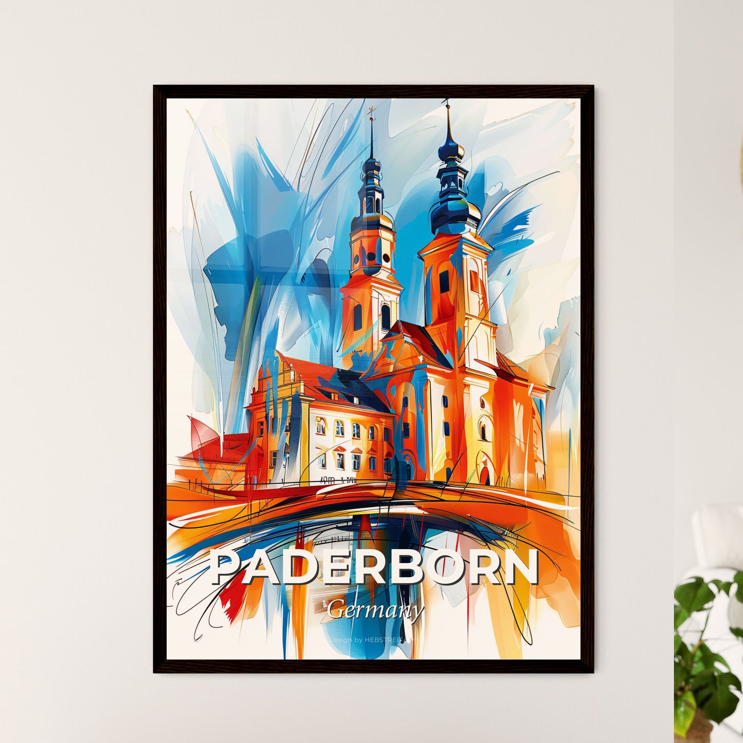 Vibrant Paderborn, Germany - A Painting Of A Building