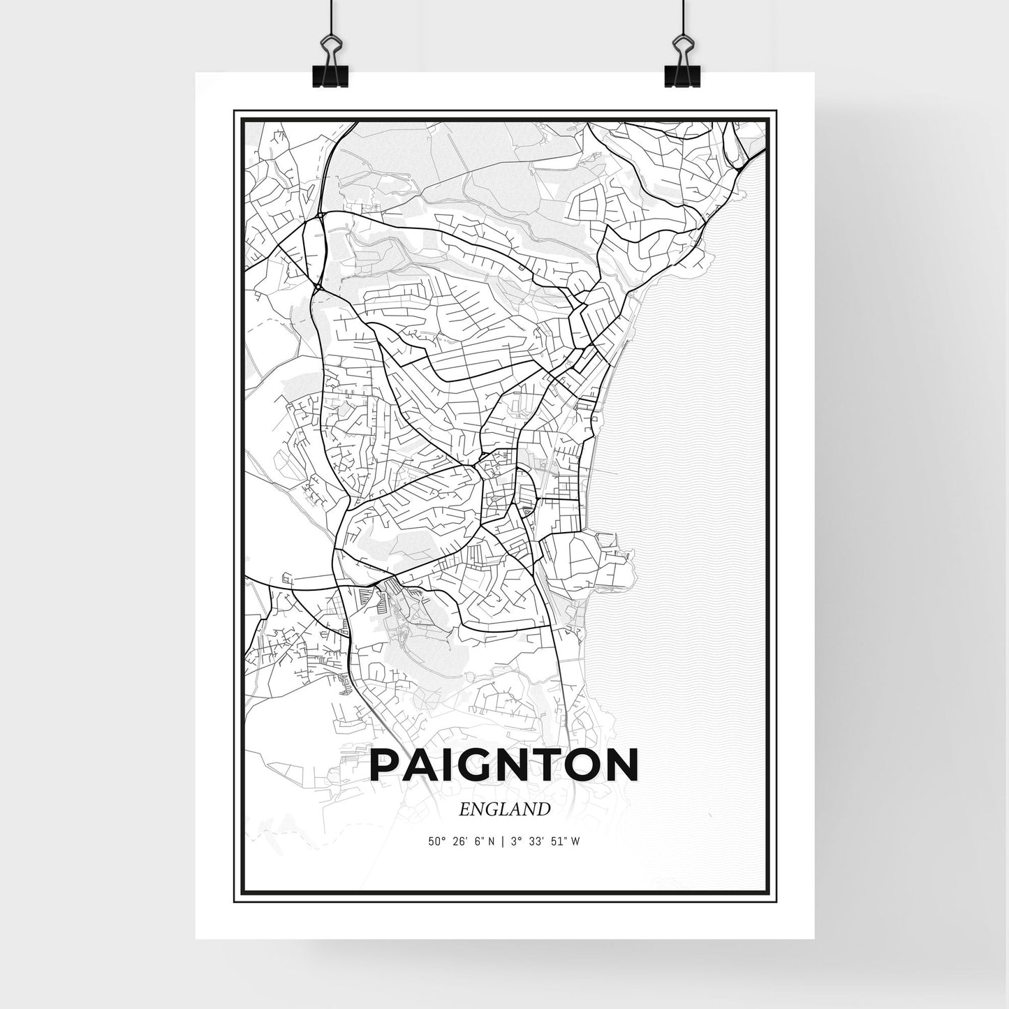 Paignton England - Premium City Map Poster