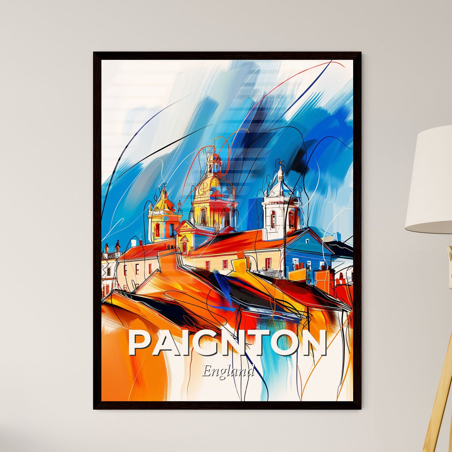 Vibrant Paignton, England - A Painting Of A Building