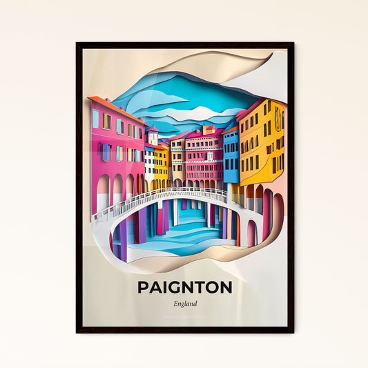 Vivid Paignton, England - a paper cut of a bridge over a river