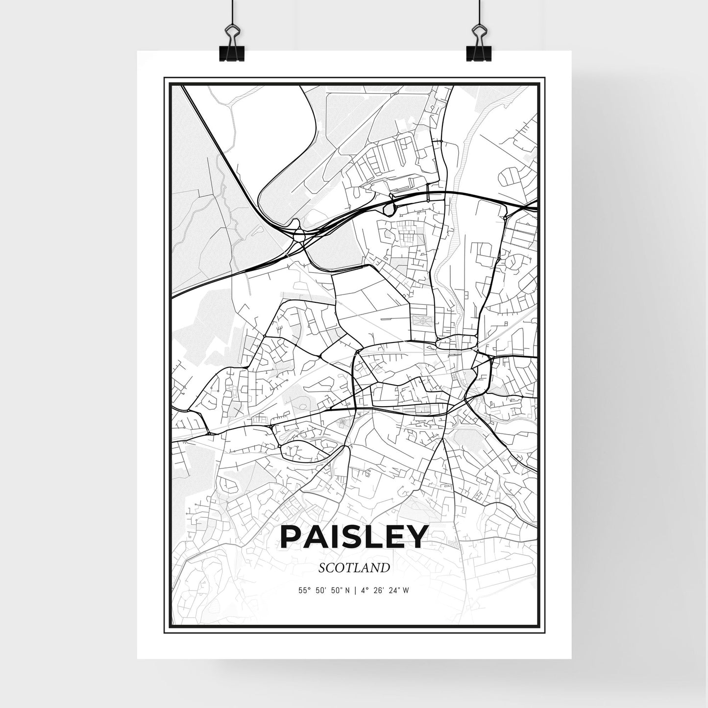 Paisley Scotland - Premium City Map Poster