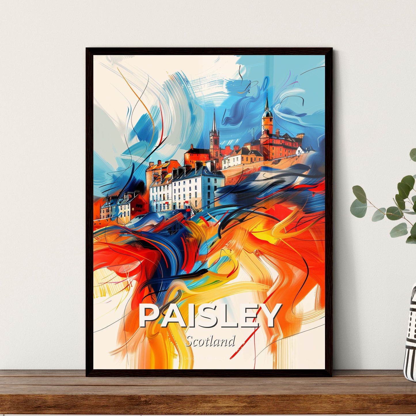 Vibrant Paisley, Scotland - A Colorful Painting Of A City