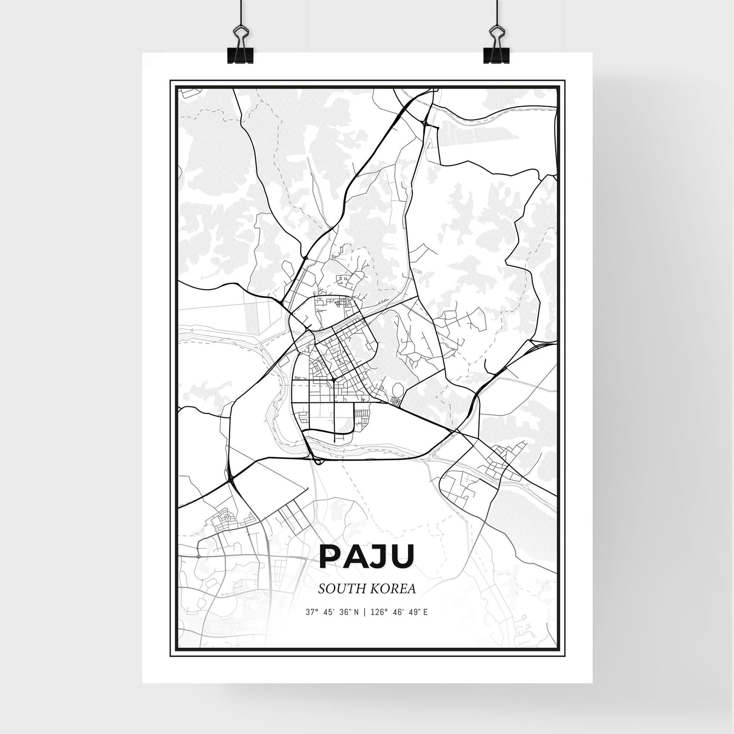 Paju South Korea - Premium City Map Poster