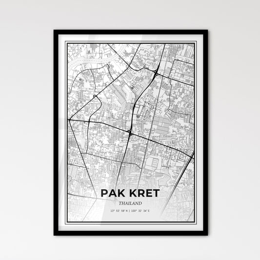 Pak Kret Thailand - Scandinavian Style City Map for Modern Home Decor