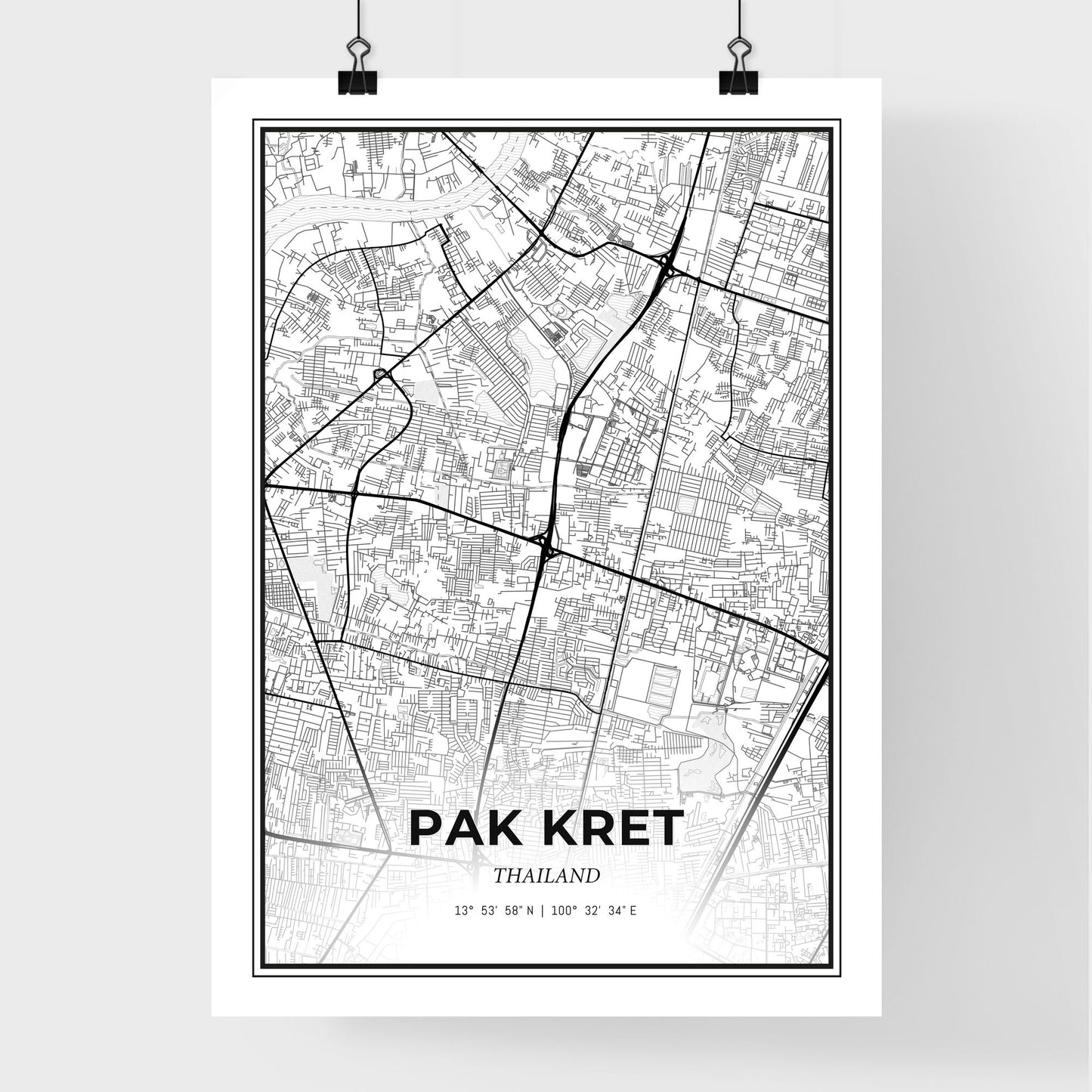 Pak Kret Thailand - Premium City Map Poster