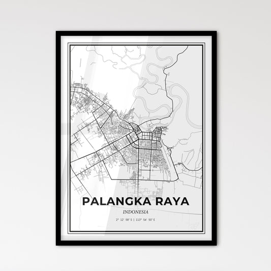 Palangka Raya Indonesia - Scandinavian Style City Map for Modern Home Decor