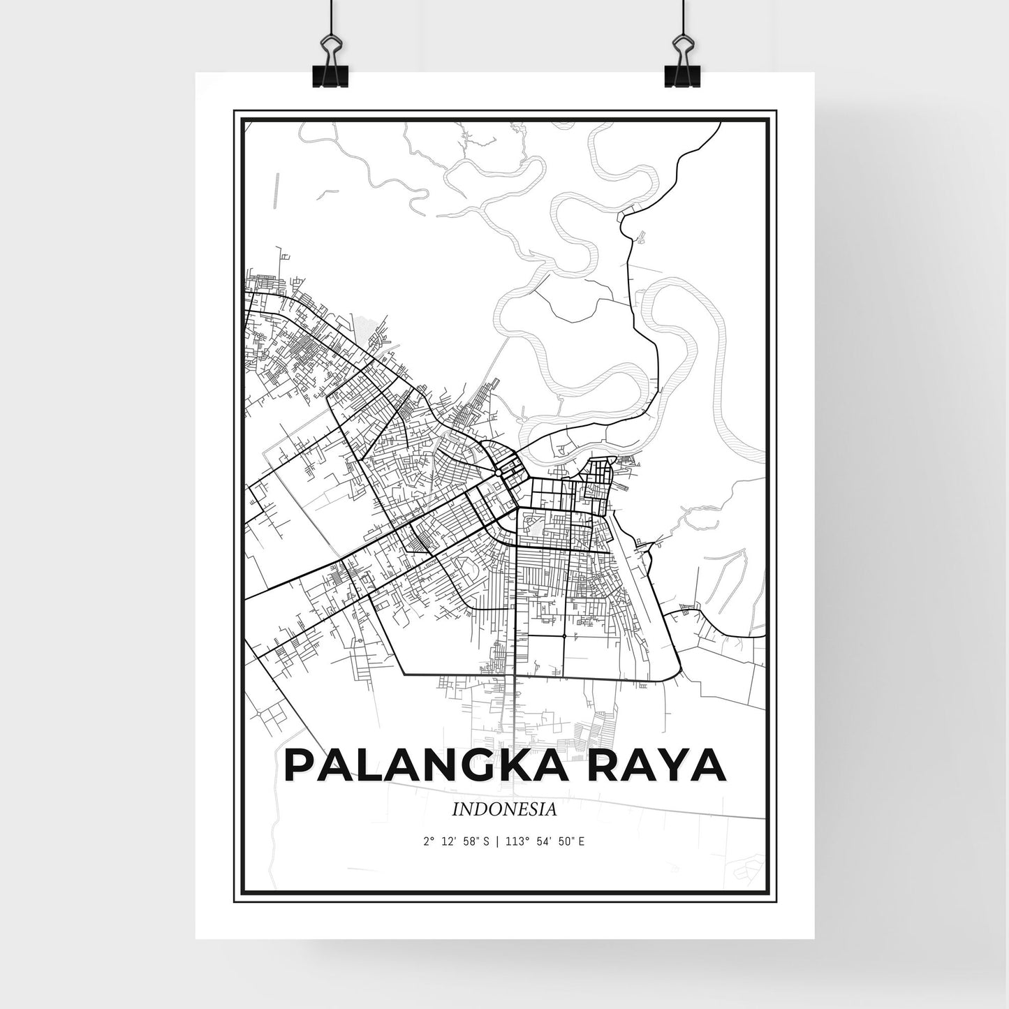 Palangka Raya Indonesia - Premium City Map Poster