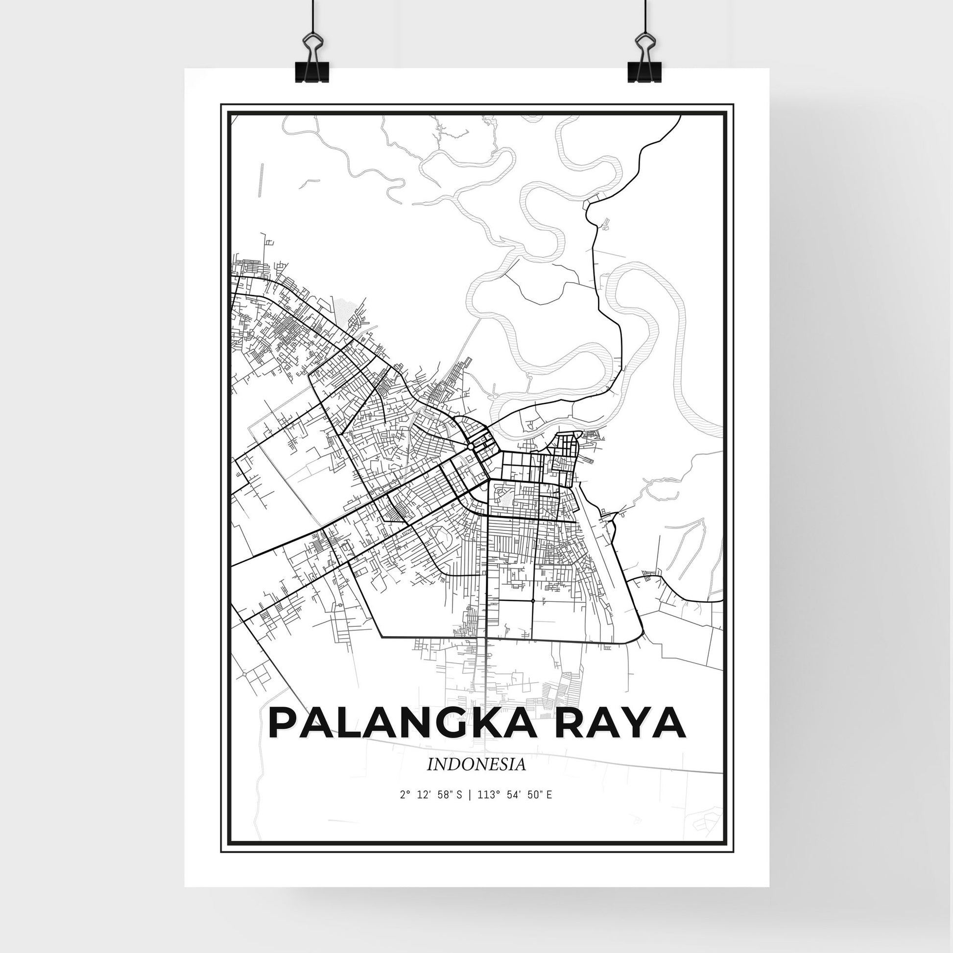 Palangka Raya Indonesia - Premium City Map Poster