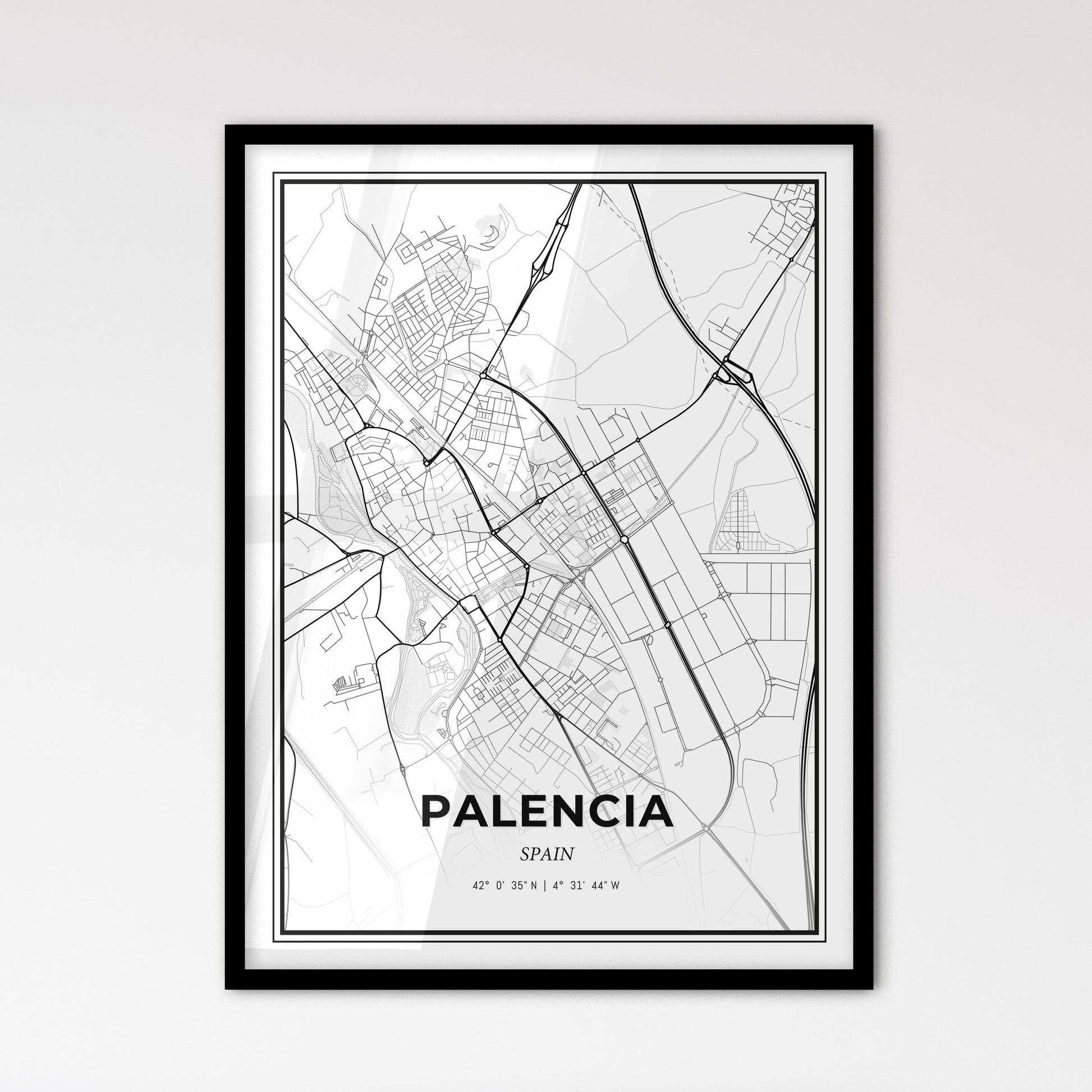 Palencia Spain - Scandinavian Style City Map for Modern Home Decor