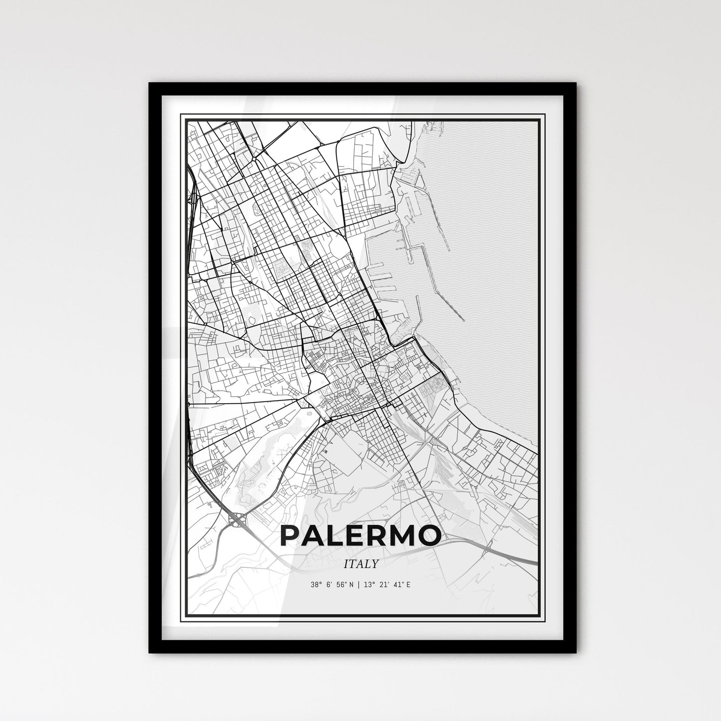 Palermo Italy - Scandinavian Style City Map for Modern Home Decor