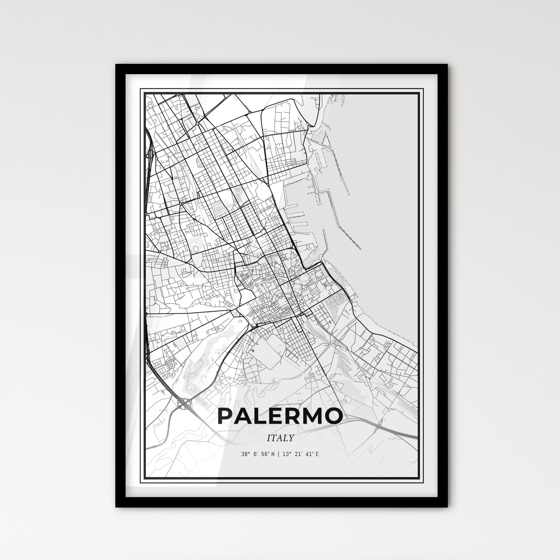 Palermo Italy - Scandinavian Style City Map for Modern Home Decor