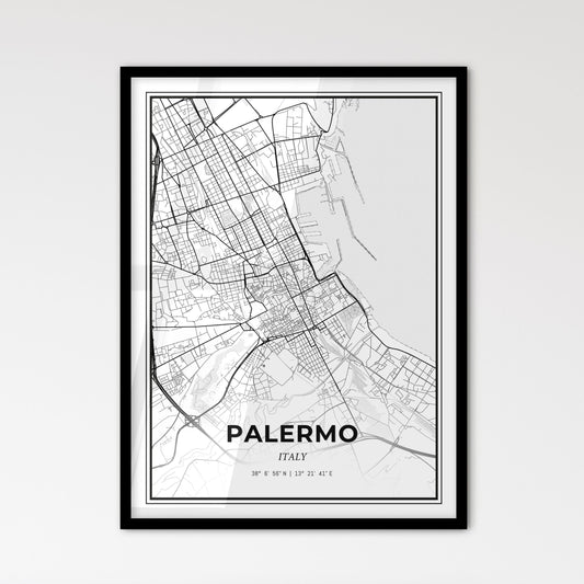 Palermo Italy - Scandinavian Style City Map for Modern Home Decor