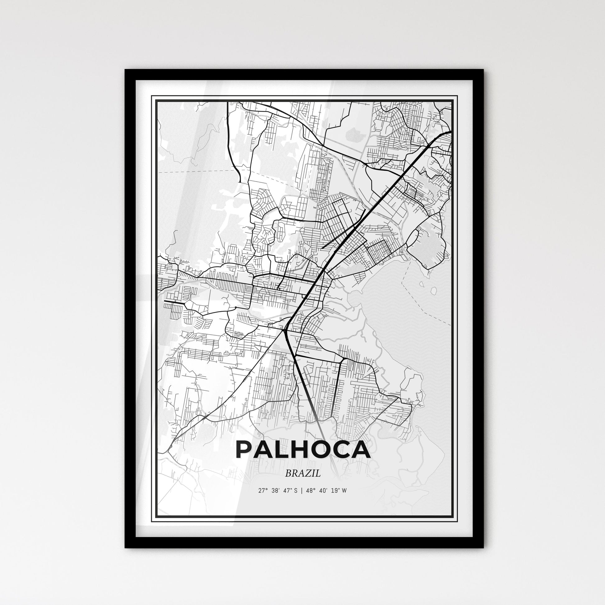 Palhoca Brazil - Scandinavian Style City Map for Modern Home Decor