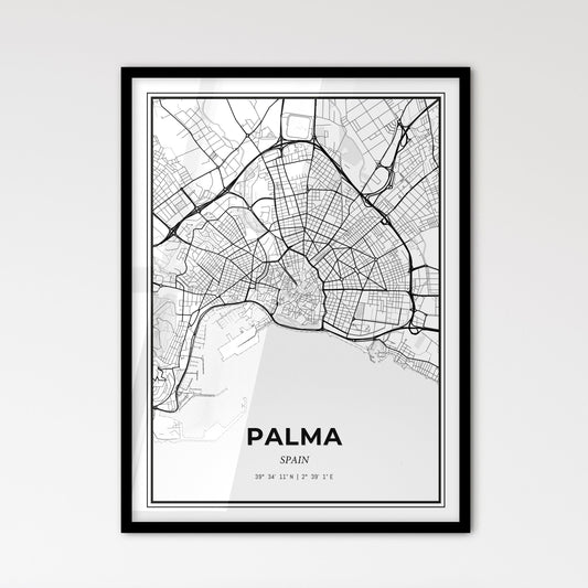 Palma Spain - Scandinavian Style City Map for Modern Home Decor