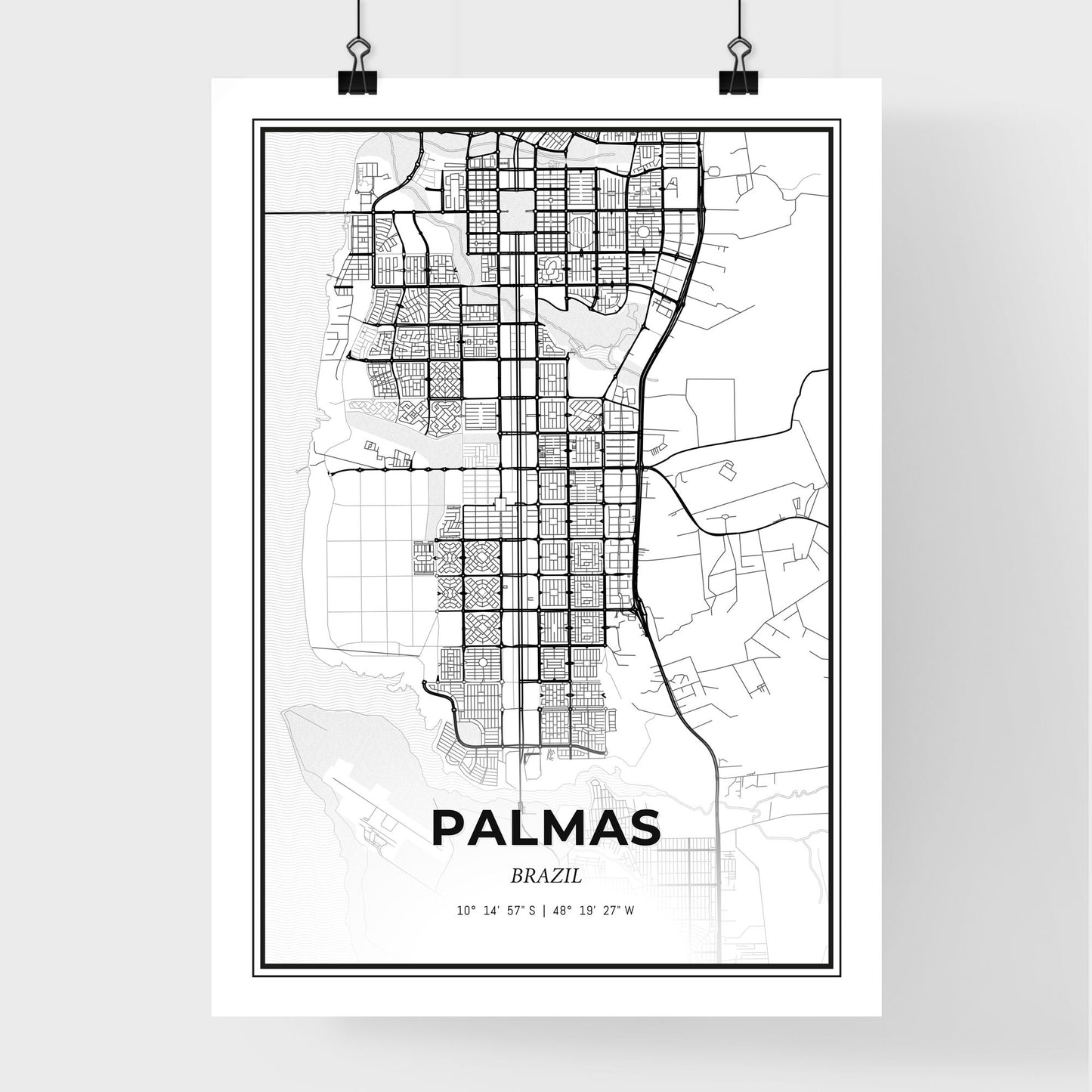 Palmas Brazil - Premium City Map Poster