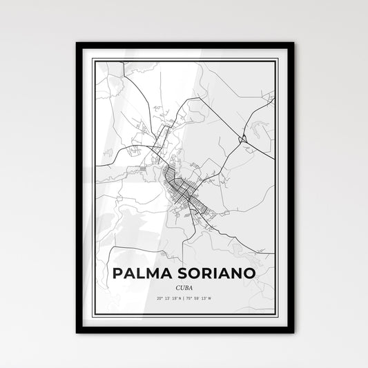 Palma Soriano Cuba - Scandinavian Style City Map for Modern Home Decor