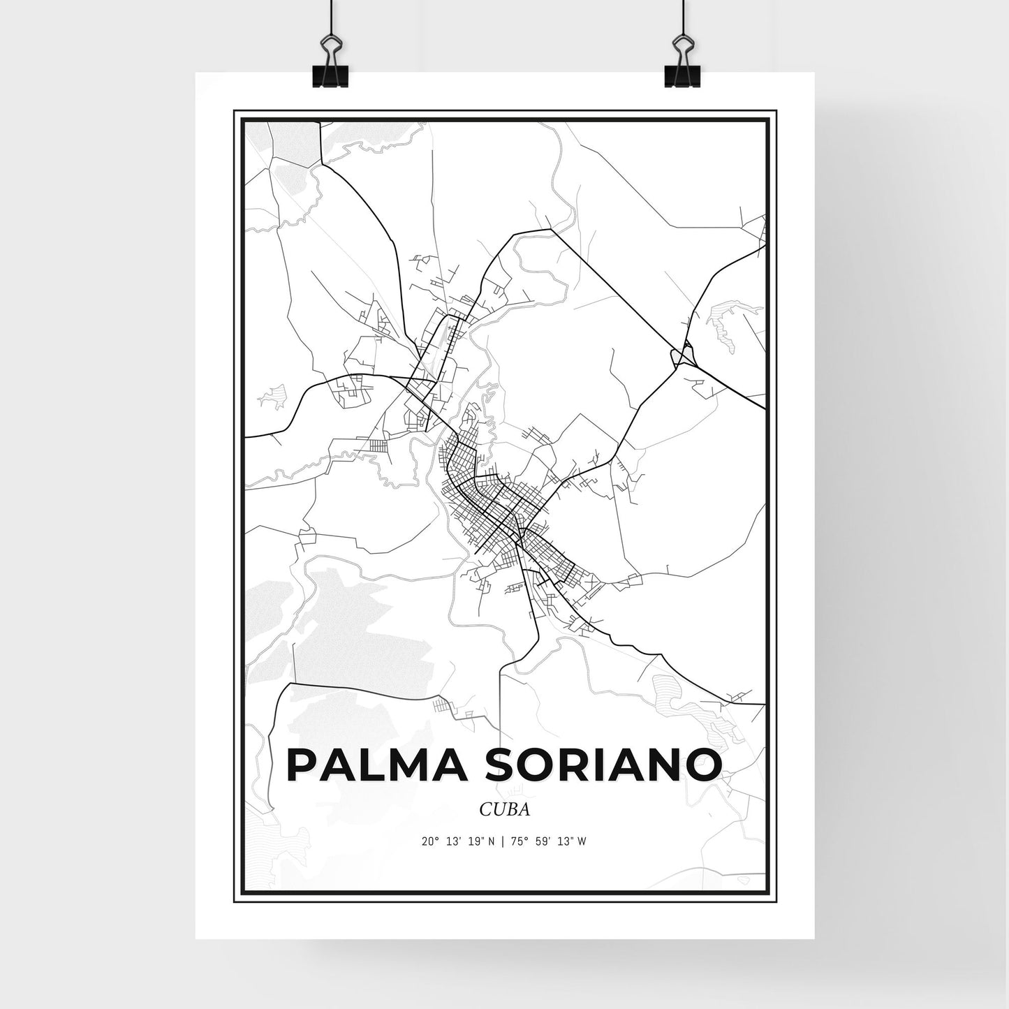 Palma Soriano Cuba - Premium City Map Poster