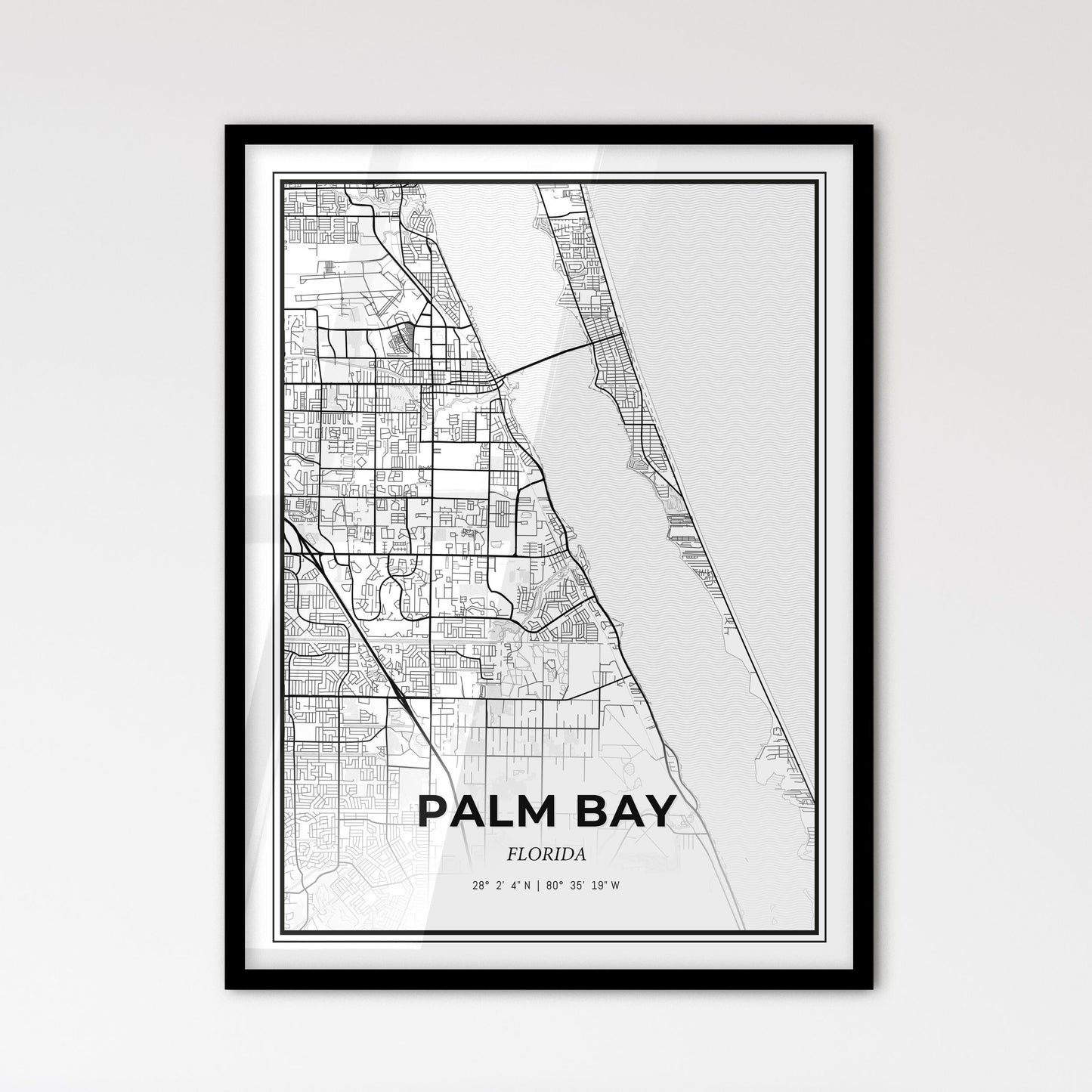 Palm Bay Florida - Scandinavian Style City Map for Modern Home Decor