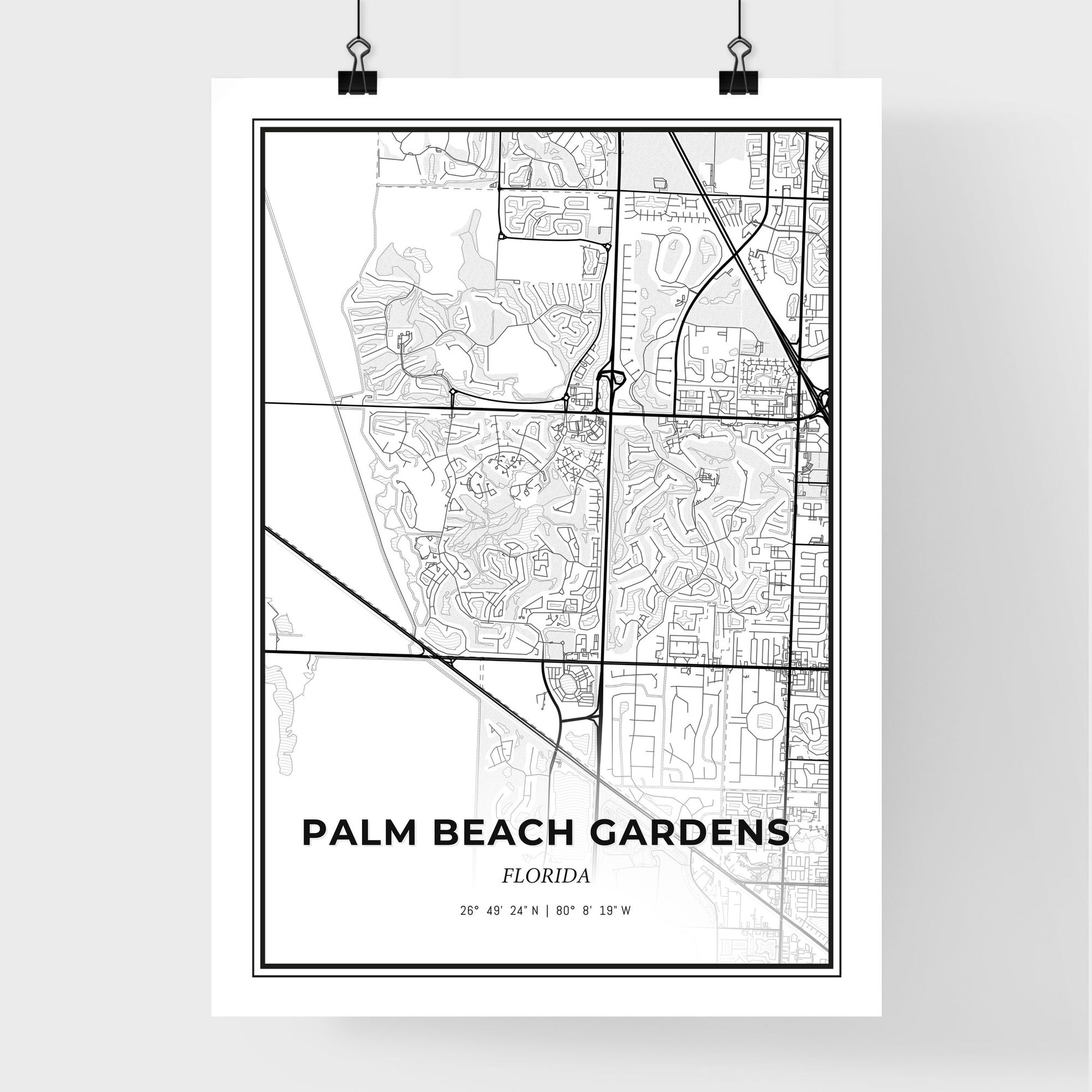 Palm Beach Gardens Florida - Premium City Map Poster