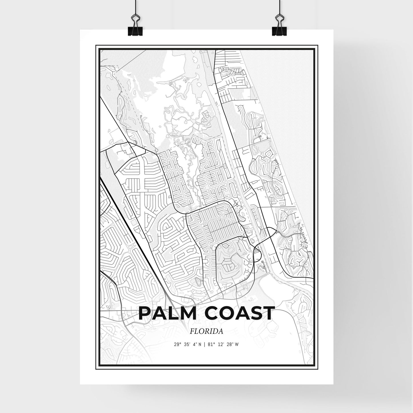 Palm Coast Florida - Premium City Map Poster