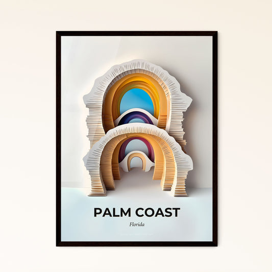 Vivid Palm Coast, Florida - a stack of books with a rainbow colored arch