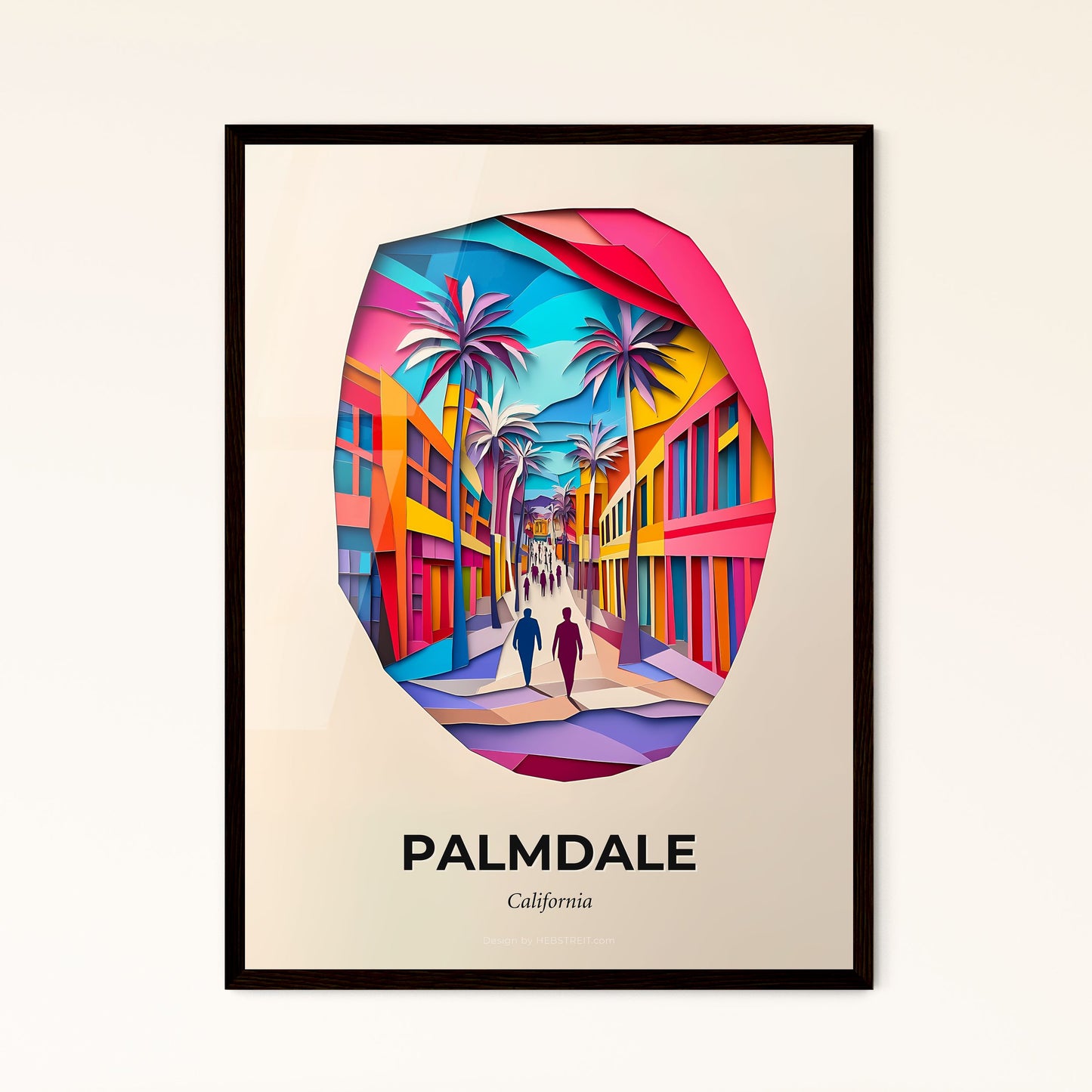 Vivid Palmdale, California - a couple walking down a street in a colorful city