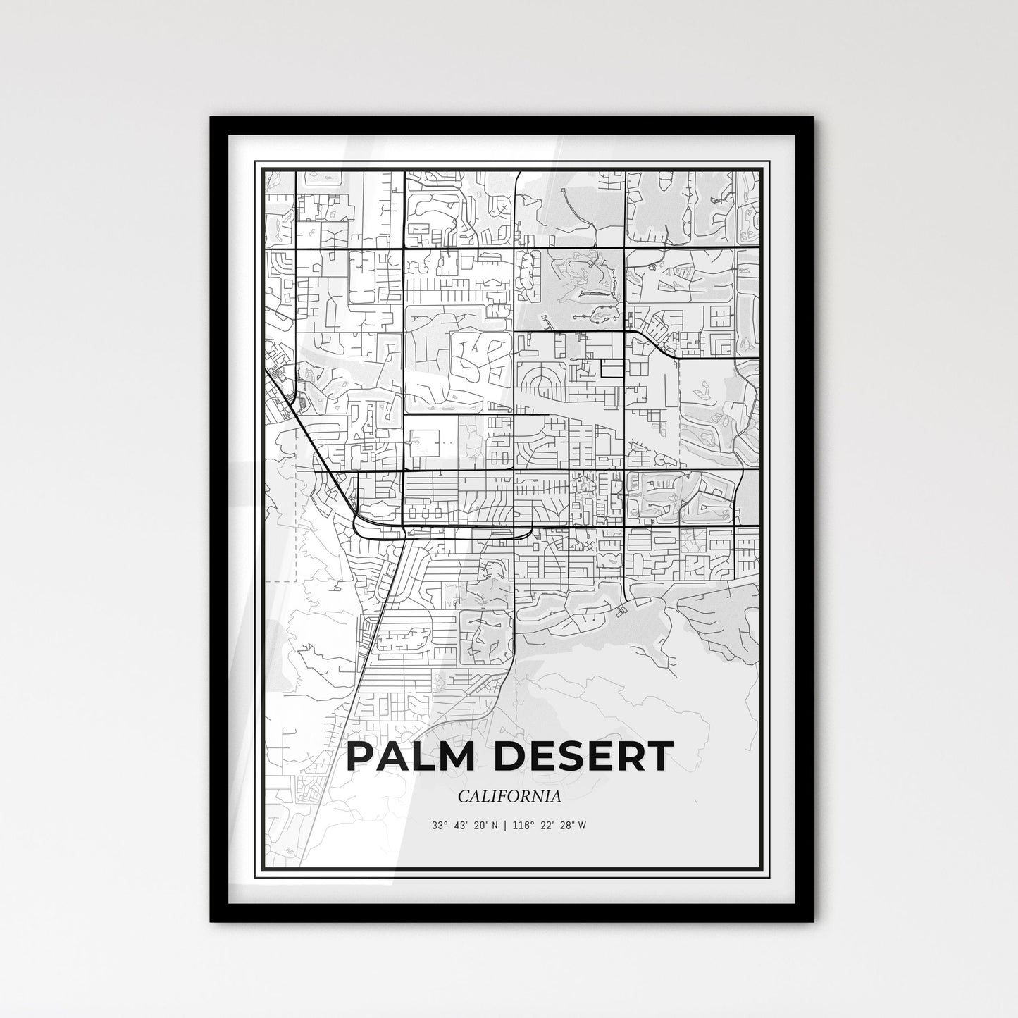 Palm Desert California - Scandinavian Style City Map for Modern Home Decor