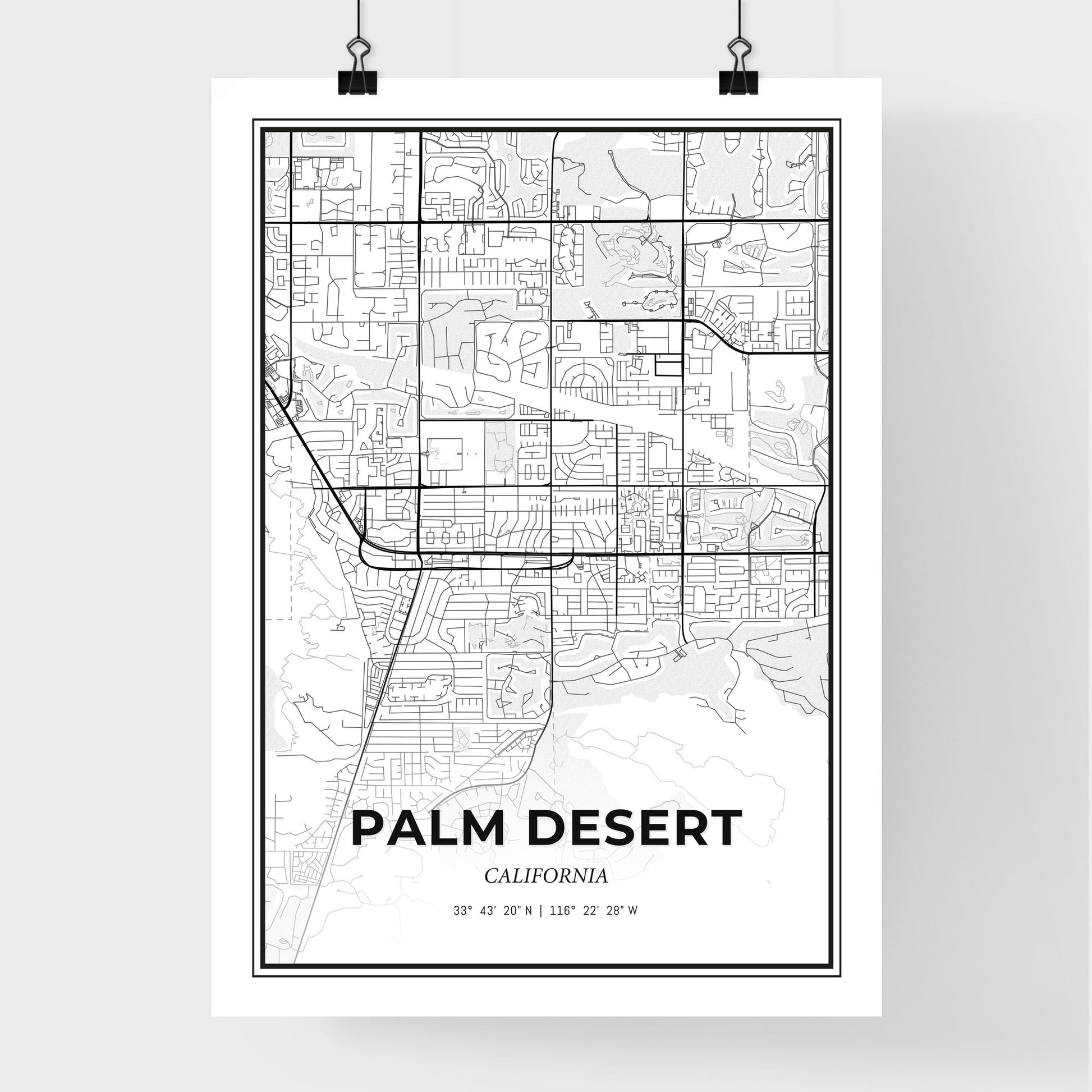 Palm Desert California - Premium City Map Poster