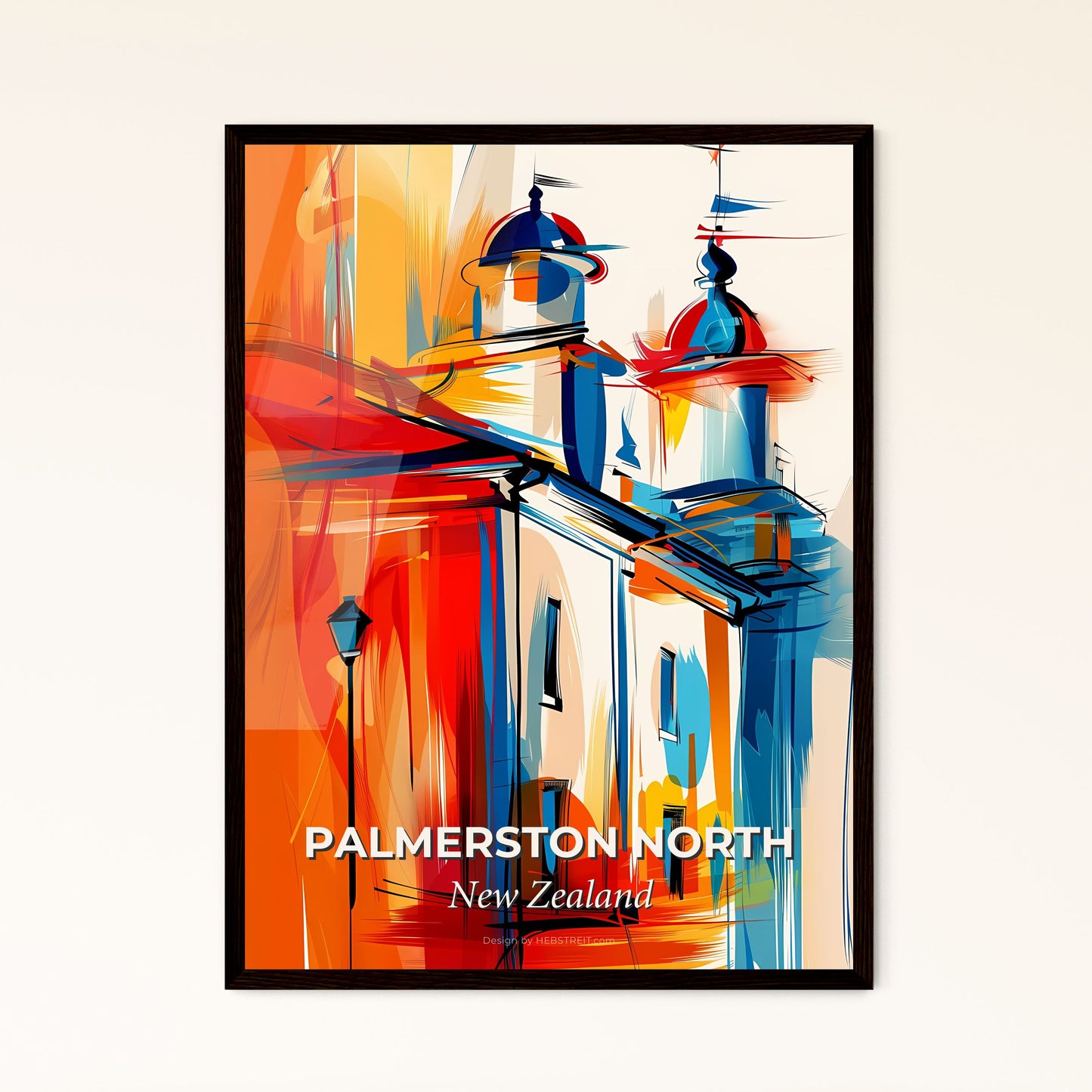 Vibrant Palmerston North, New Zealand - A Painting Of A Building