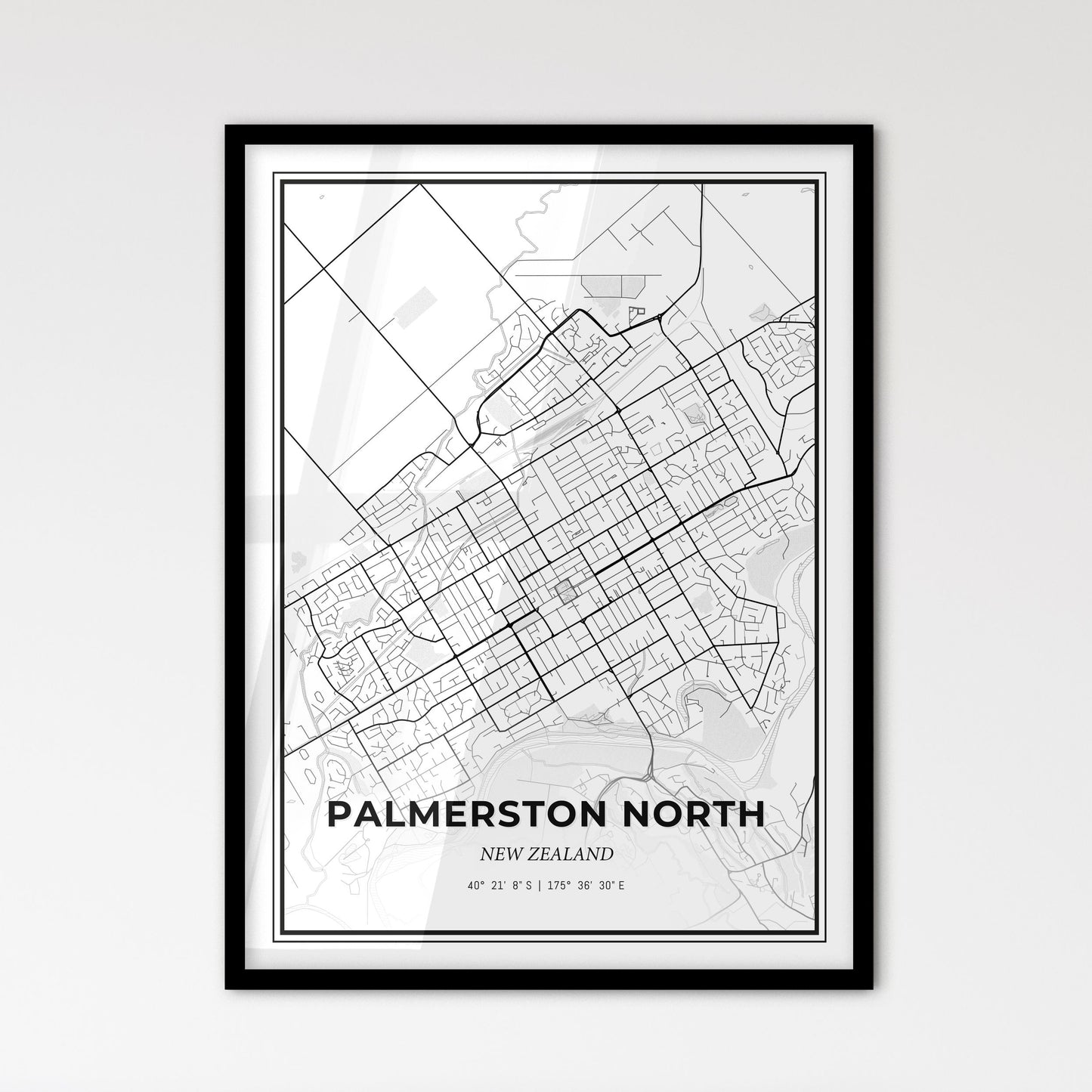 Palmerston North New Zealand - Scandinavian Style City Map for Modern Home Decor