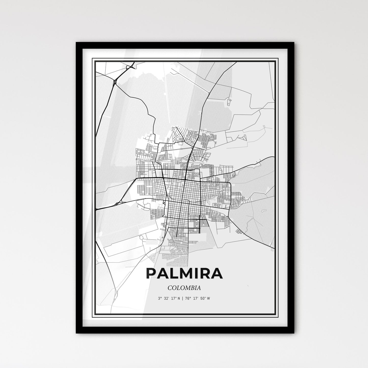 Palmira Colombia - Scandinavian Style City Map for Modern Home Decor