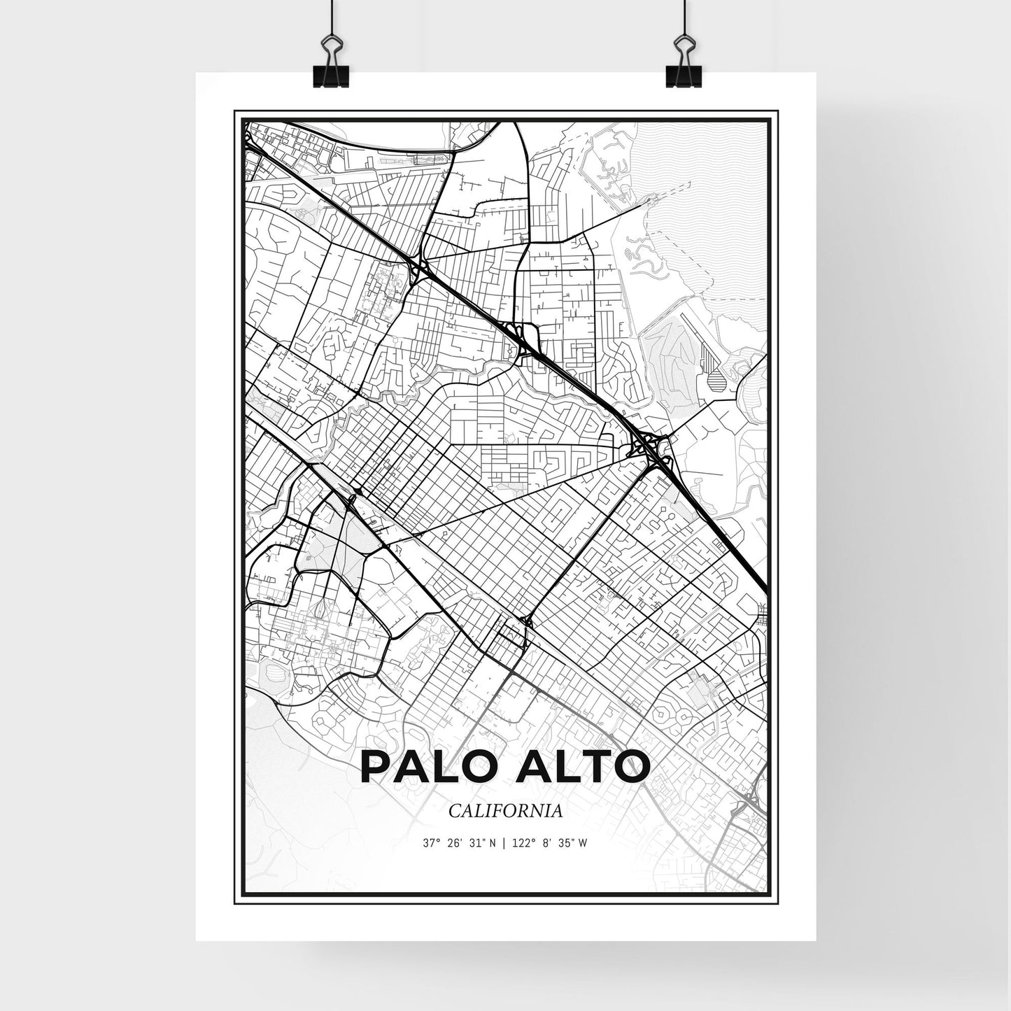 Palo Alto California - Premium City Map Poster