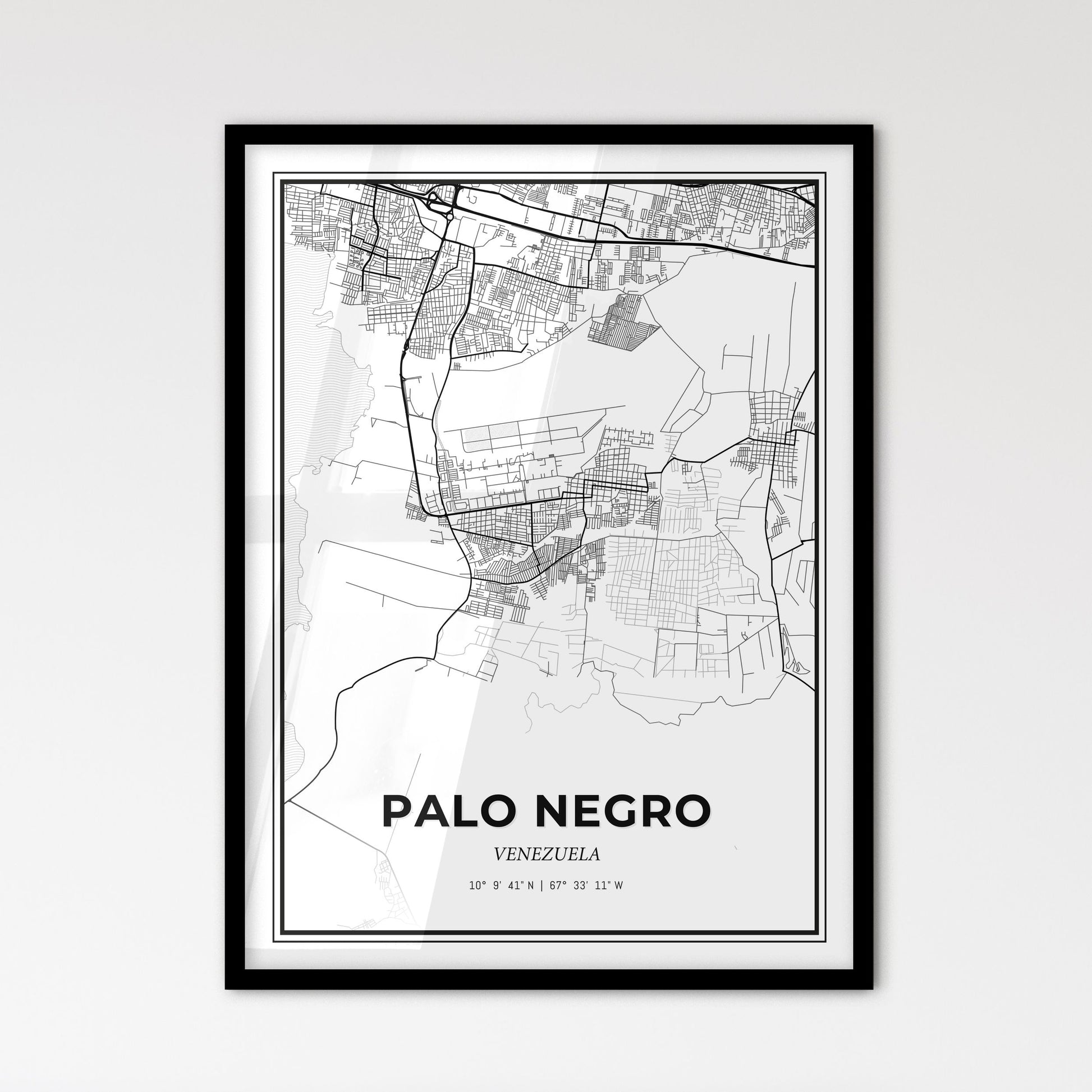 Palo Negro Venezuela - Scandinavian Style City Map for Modern Home Decor