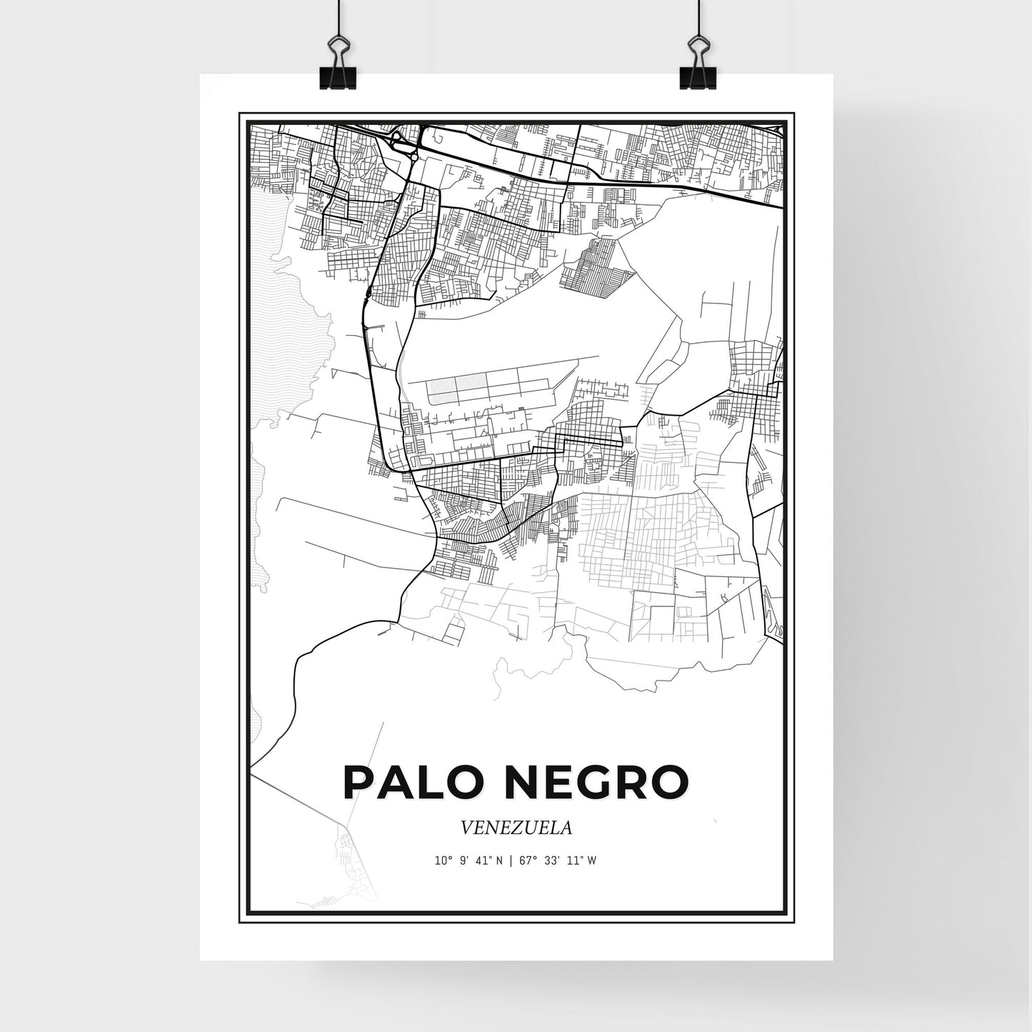 Palo Negro Venezuela - Premium City Map Poster