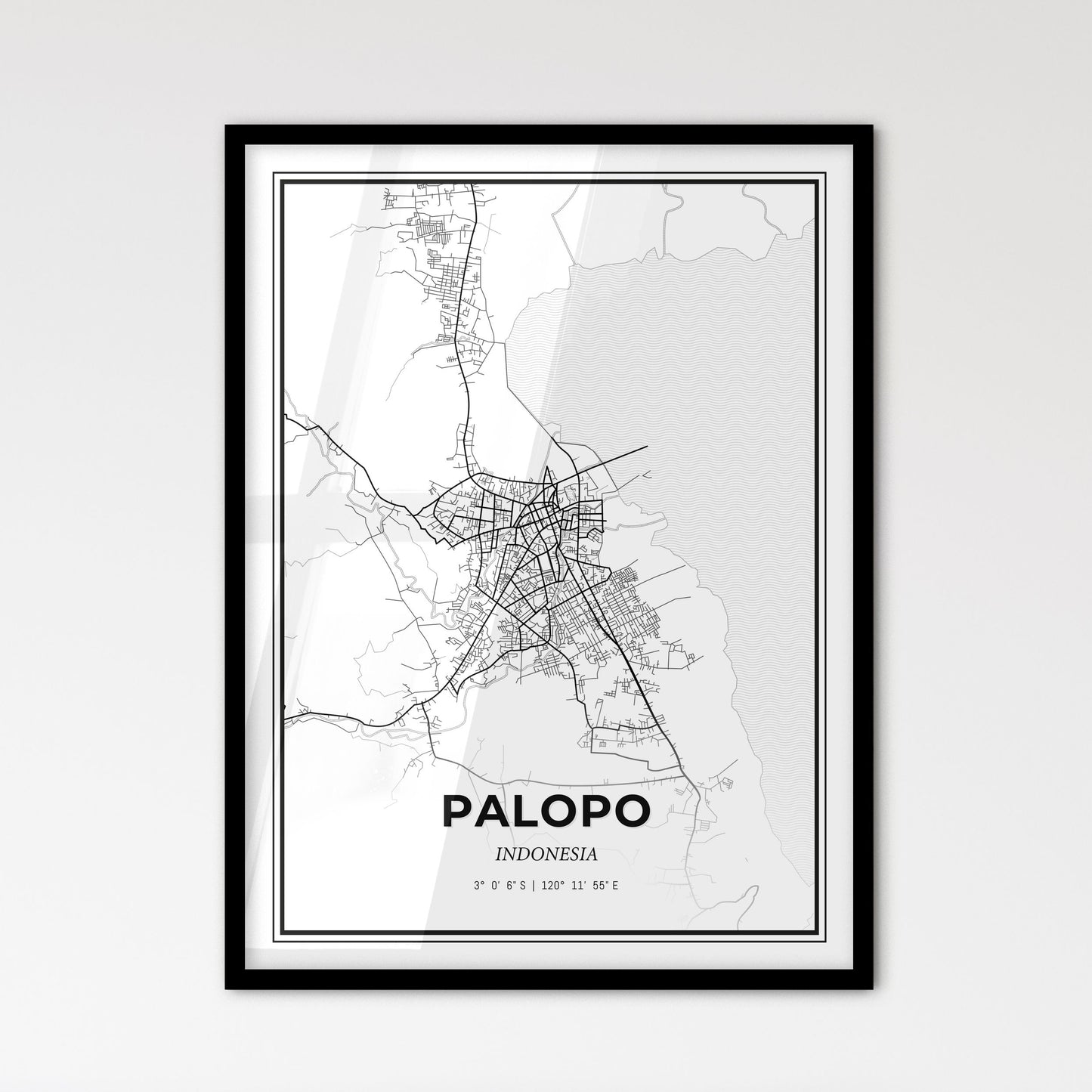 Palopo Indonesia - Scandinavian Style City Map for Modern Home Decor