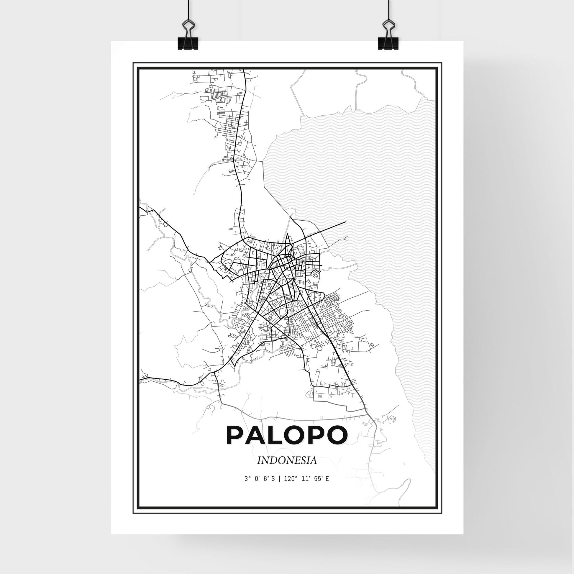 Palopo Indonesia - Premium City Map Poster