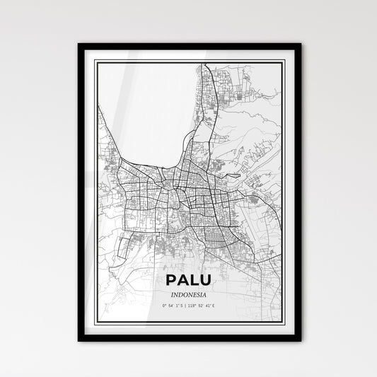 Palu Indonesia - Scandinavian Style City Map for Modern Home Decor