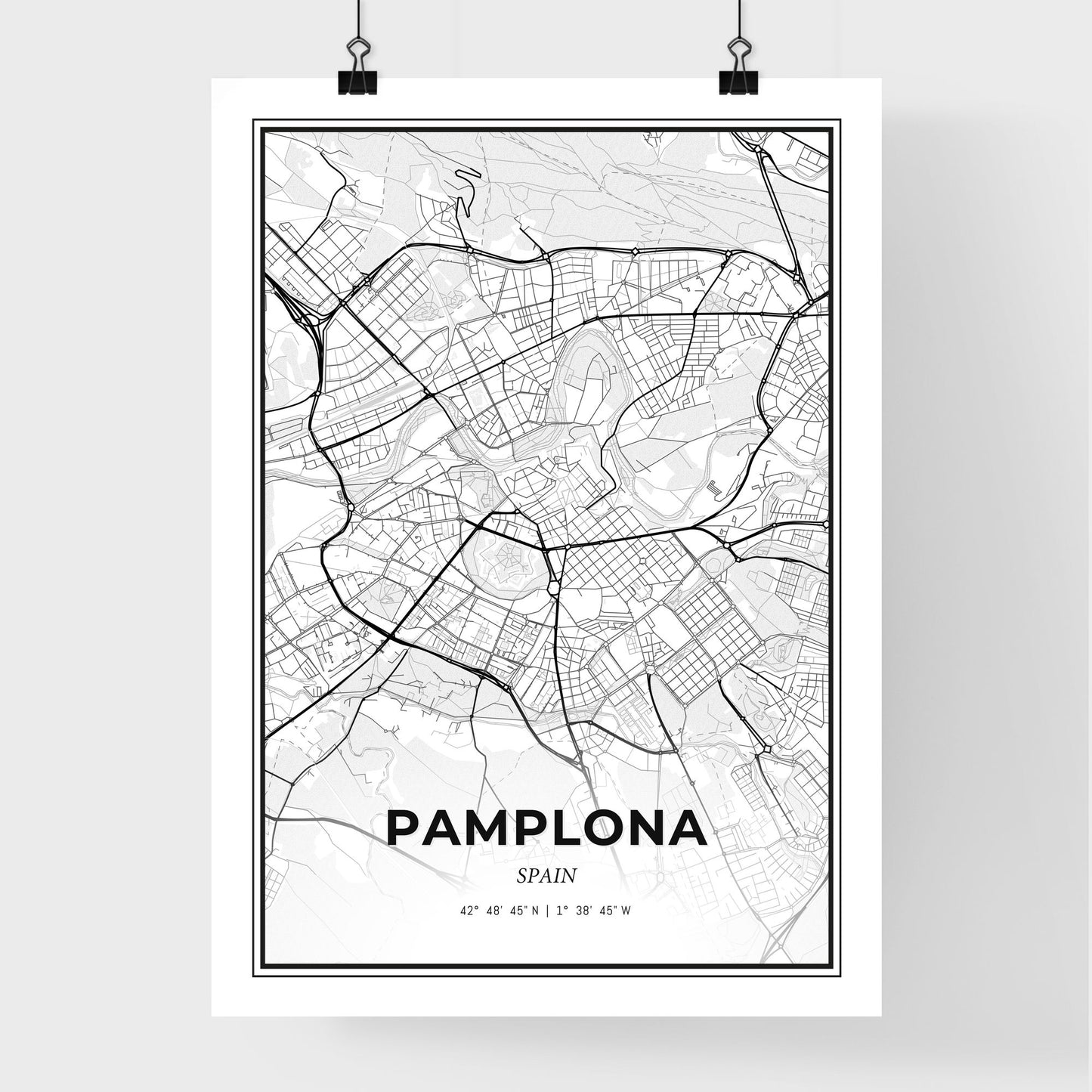 Pamplona Spain - Premium City Map Poster